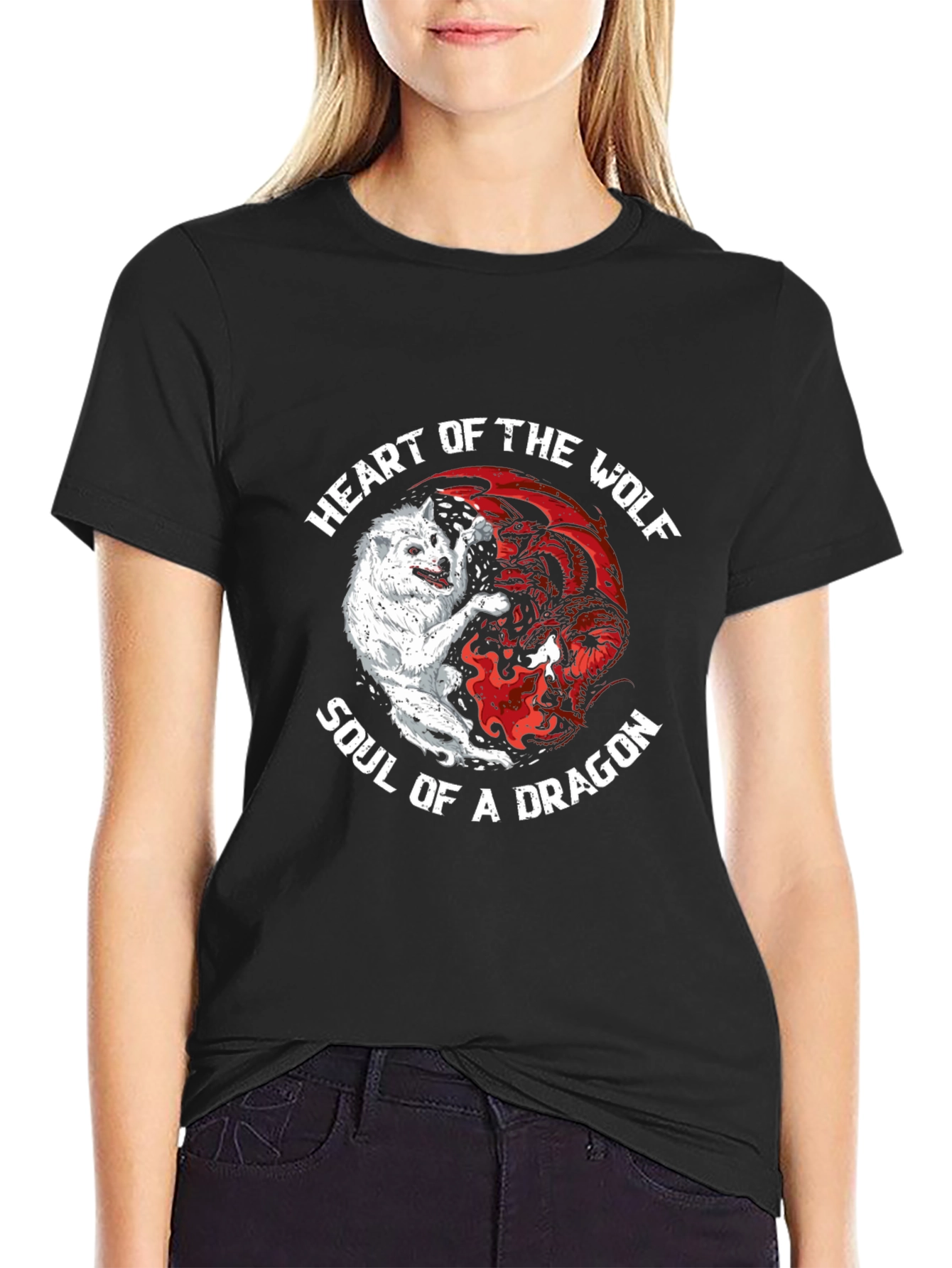 Heart of the Wolf Soul of a Dragon T-Shirt