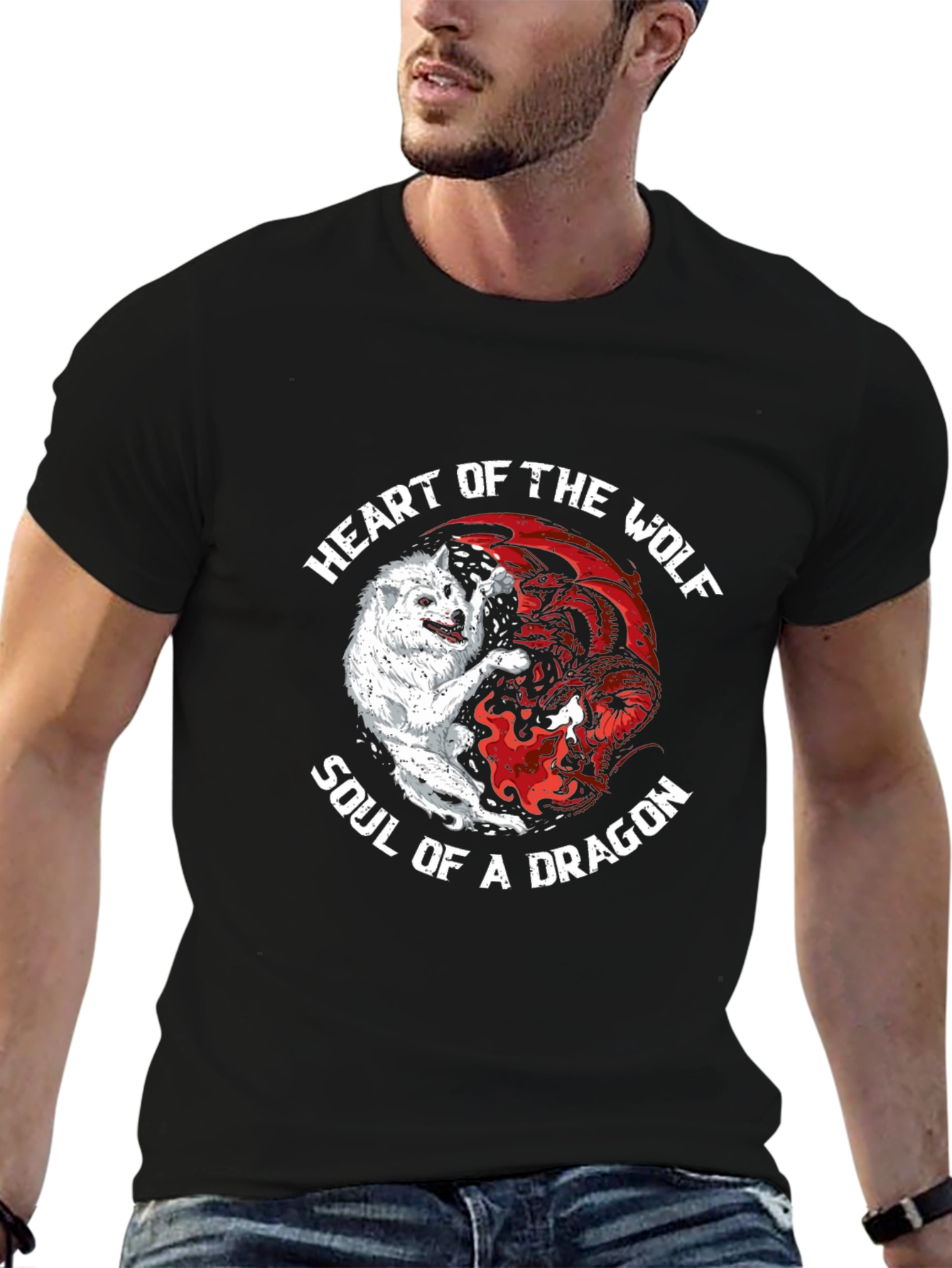 Heart of the Wolf Soul of a Dragon T-Shirt