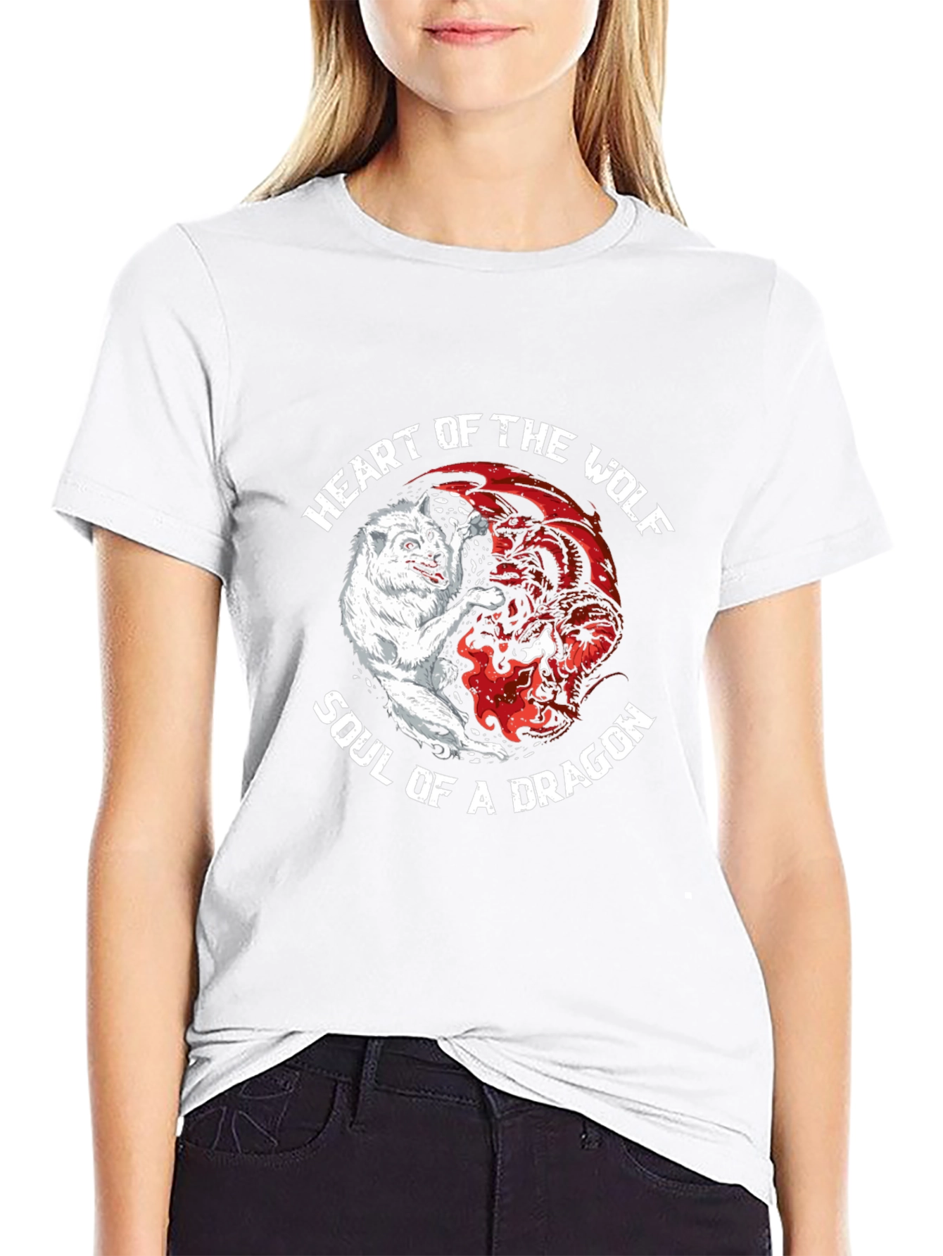 Heart of the Wolf Soul of a Dragon T-Shirt