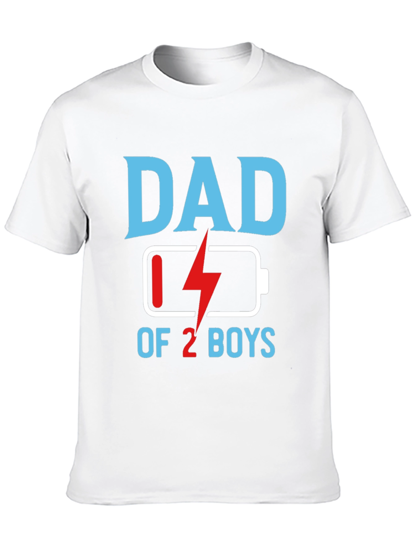 Dad of 2 Boys Low Battery Graphic T-Shirt