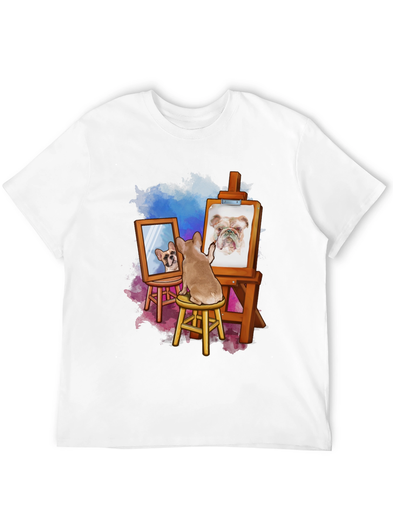 Dog Artist T-Shirt: Funny Bulldog Painting Tee