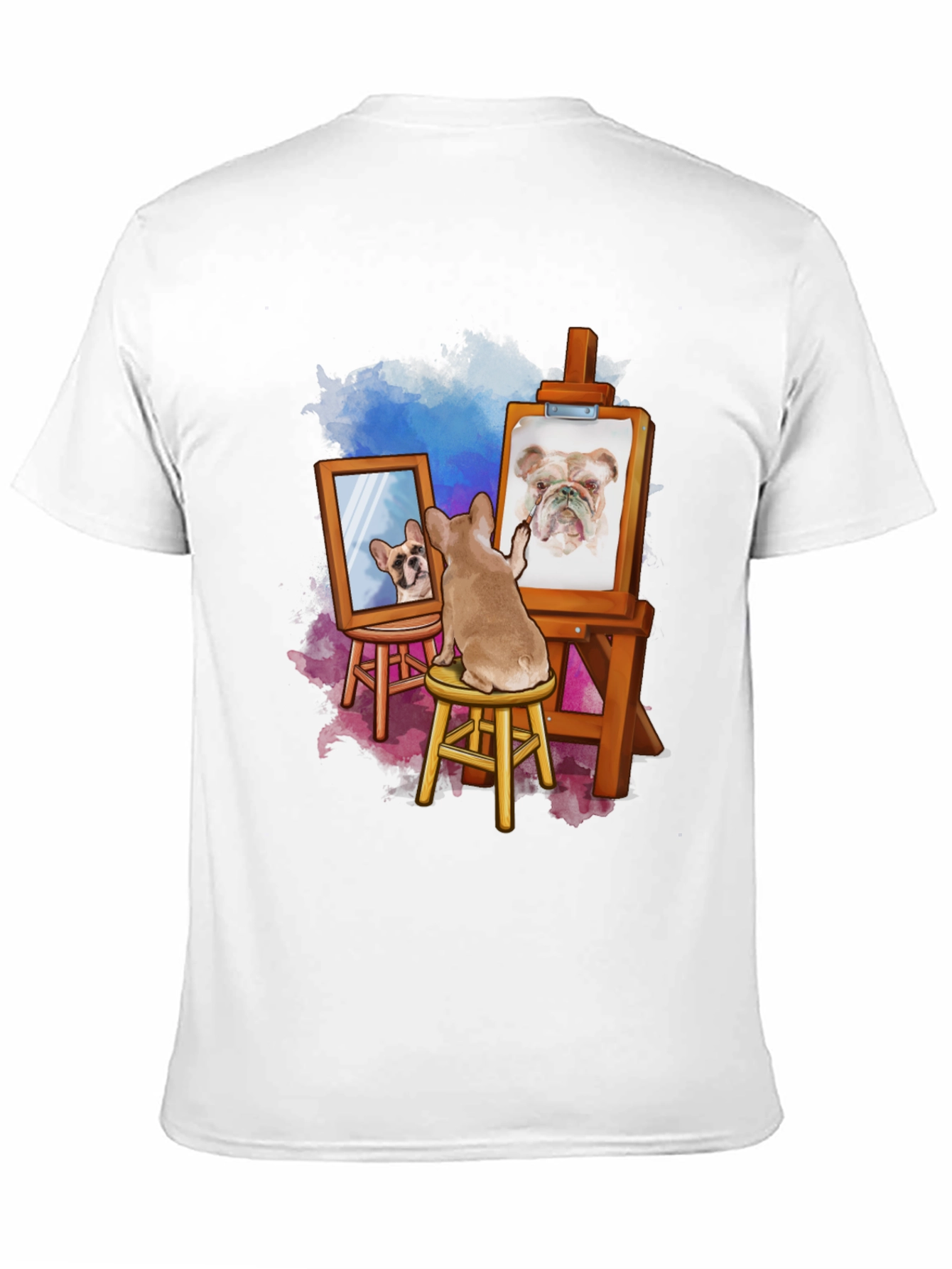 Dog Artist T-Shirt: Funny Bulldog Painting Tee