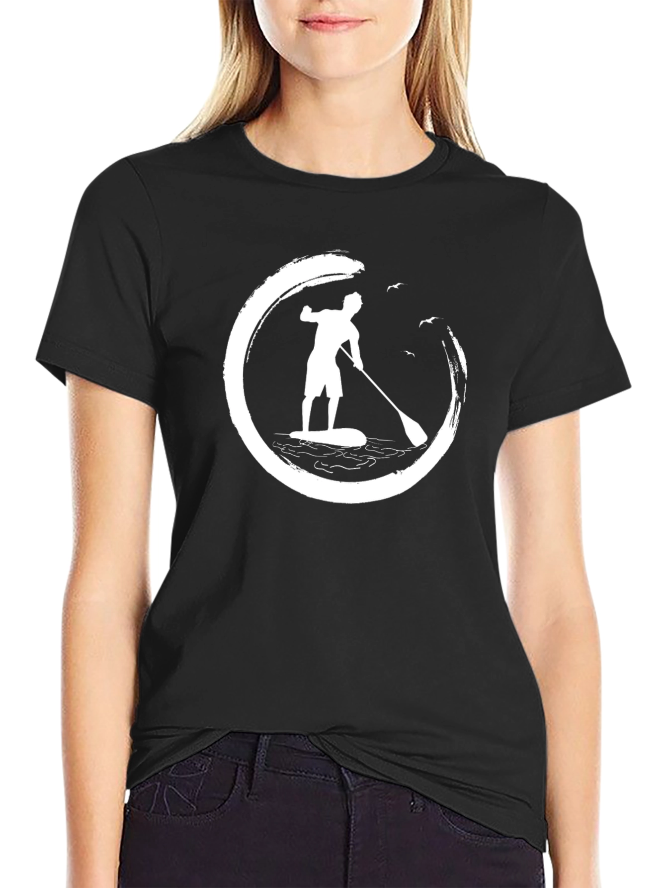 Paddle Board T-Shirt - Zen Circle Design
