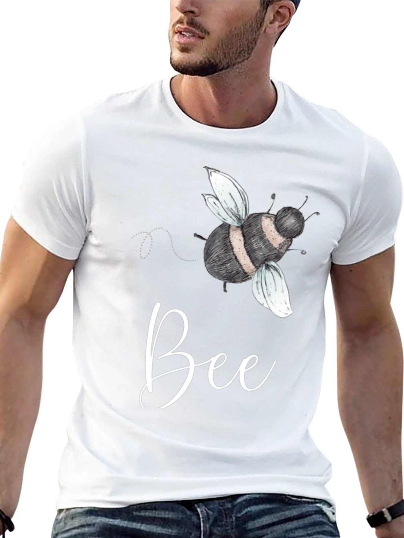 Stylish Bee Graphic T-Shirt - Soft Cotton Blend