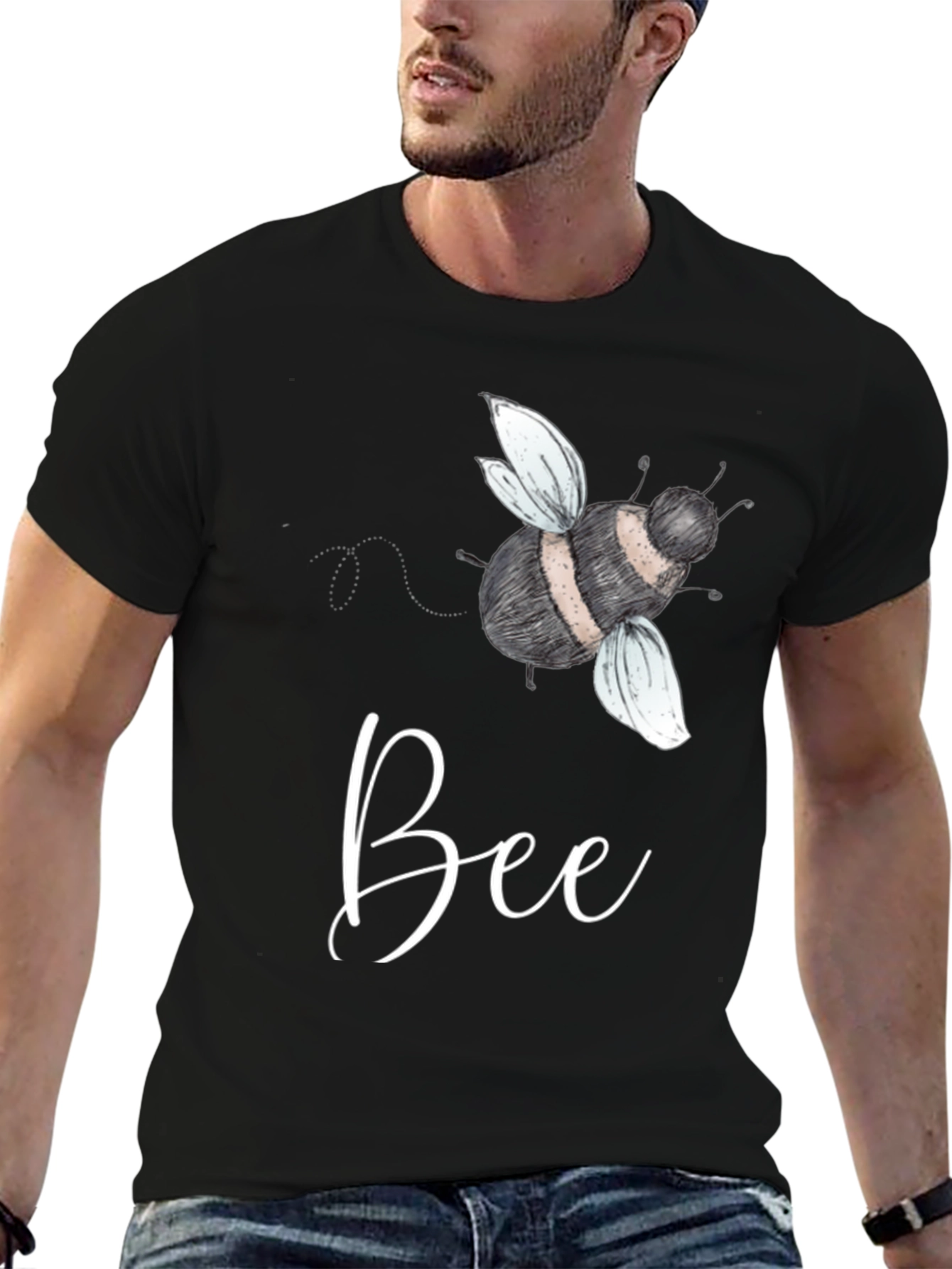 Stylish Bee Graphic T-Shirt - Soft Cotton Blend