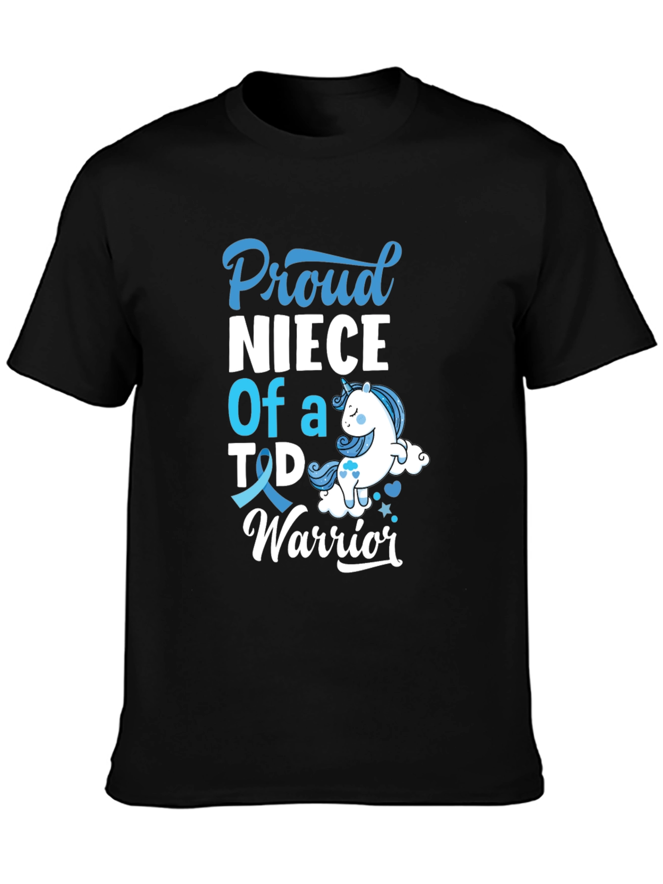 Proud Niece of T1D Warrior Black T-Shirt
