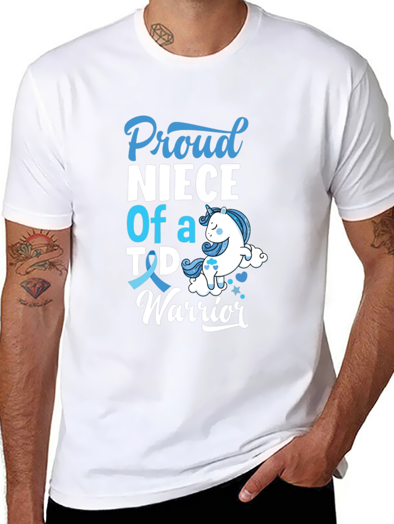 Proud Niece of T1D Warrior Black T-Shirt
