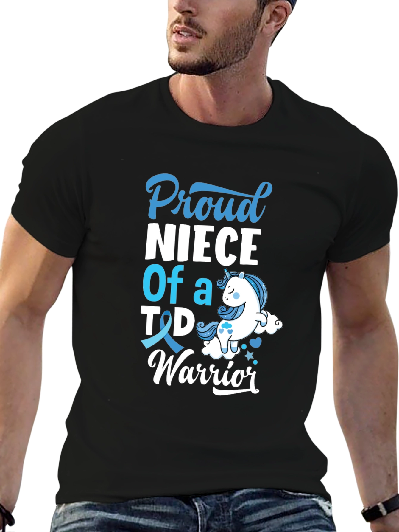 Proud Niece of T1D Warrior Black T-Shirt