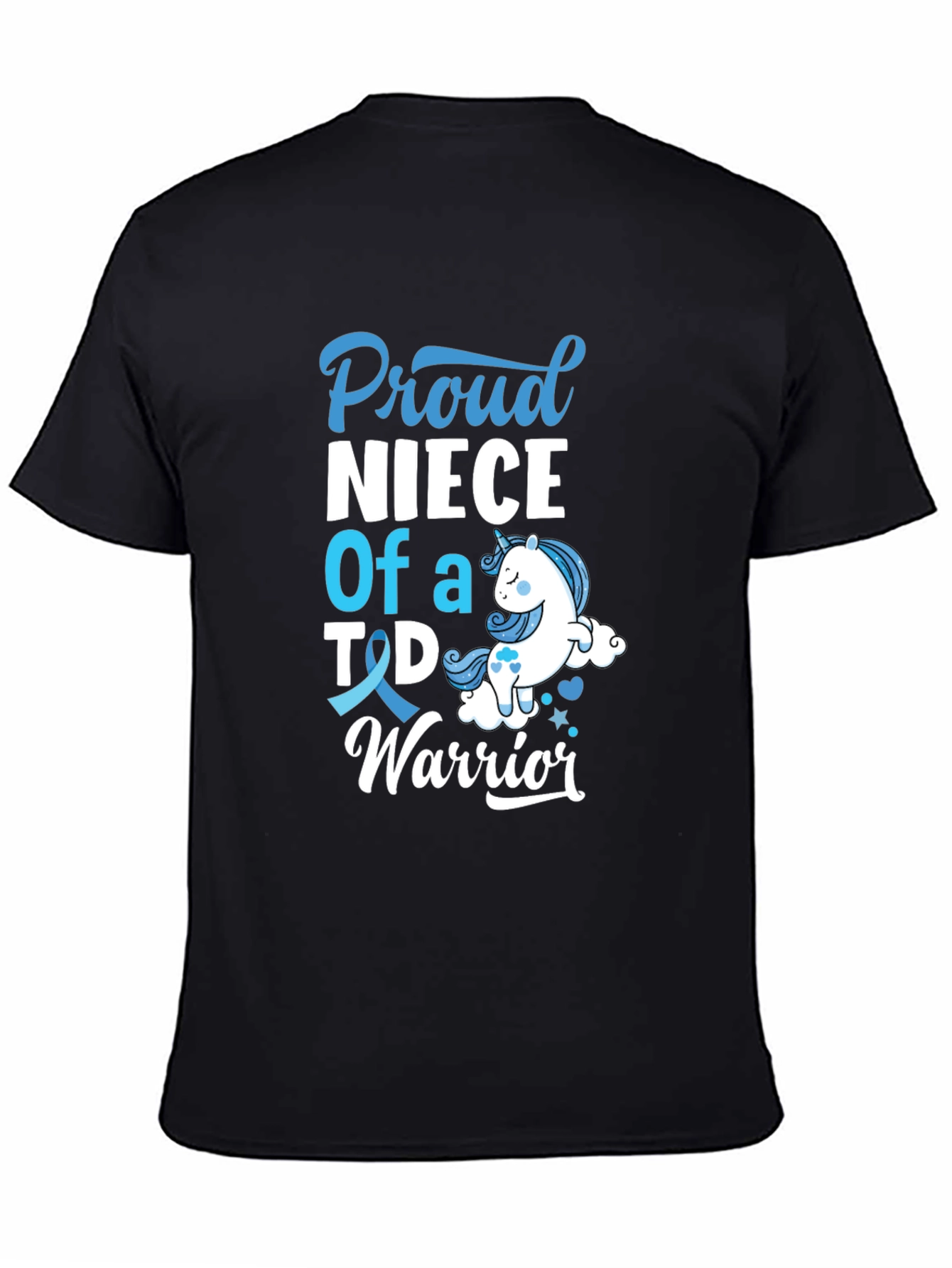 Proud Niece of T1D Warrior Black T-Shirt