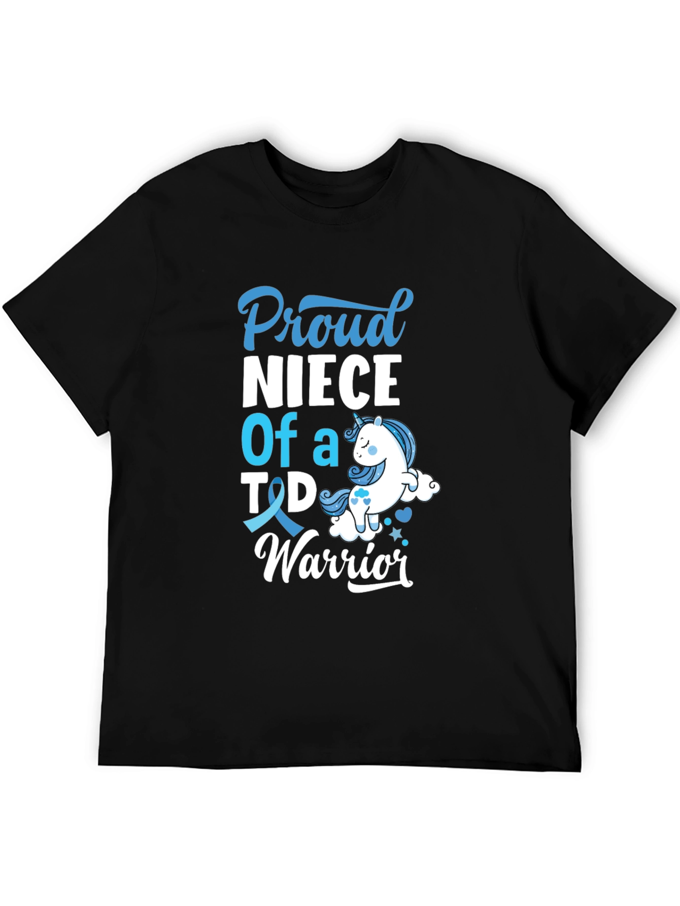 Proud Niece of T1D Warrior Black T-Shirt