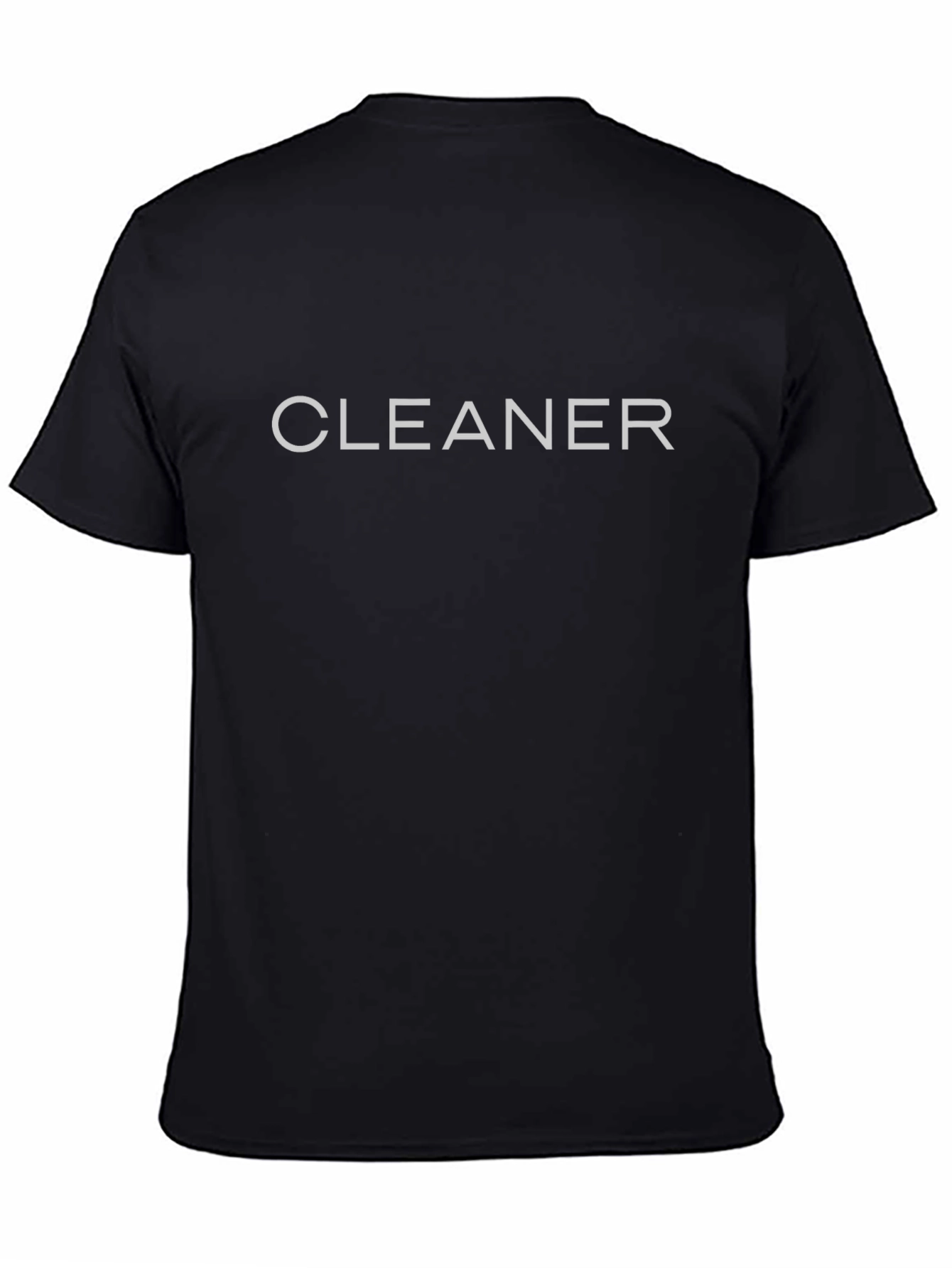 Cleaner Graphic Tee - Black Cotton Blend T-Shirt