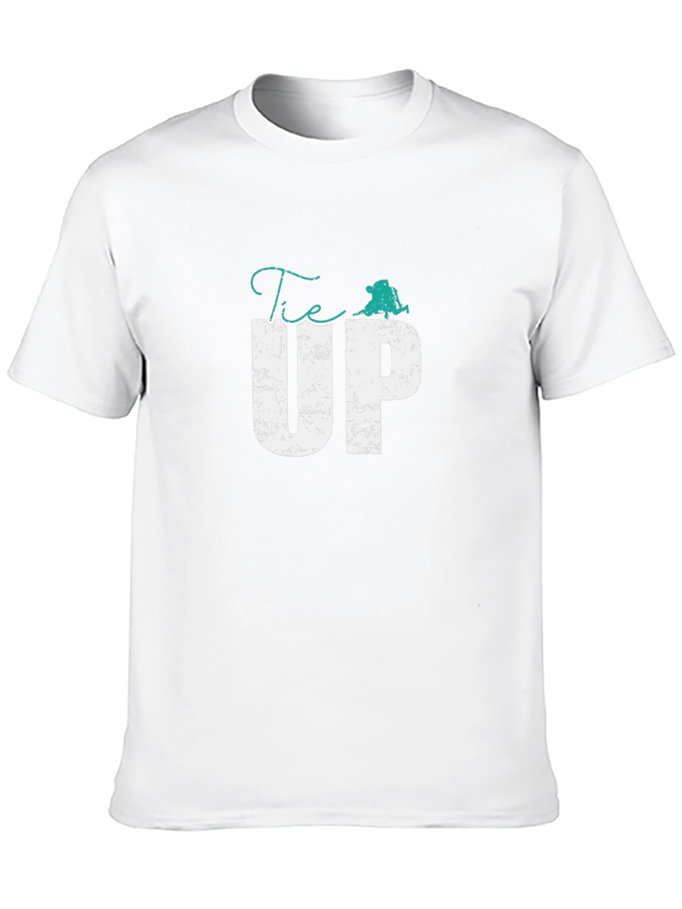 Tie Up Graphic Print Black T-Shirt