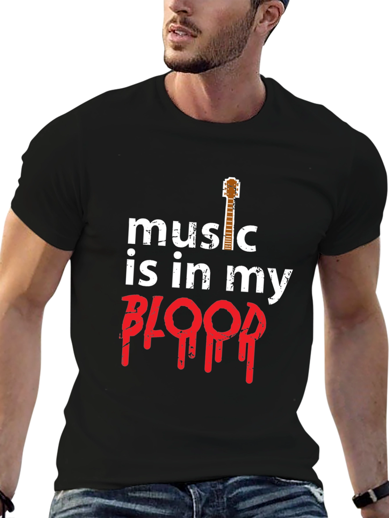 Music is in my Blood Guitar T-Shirt