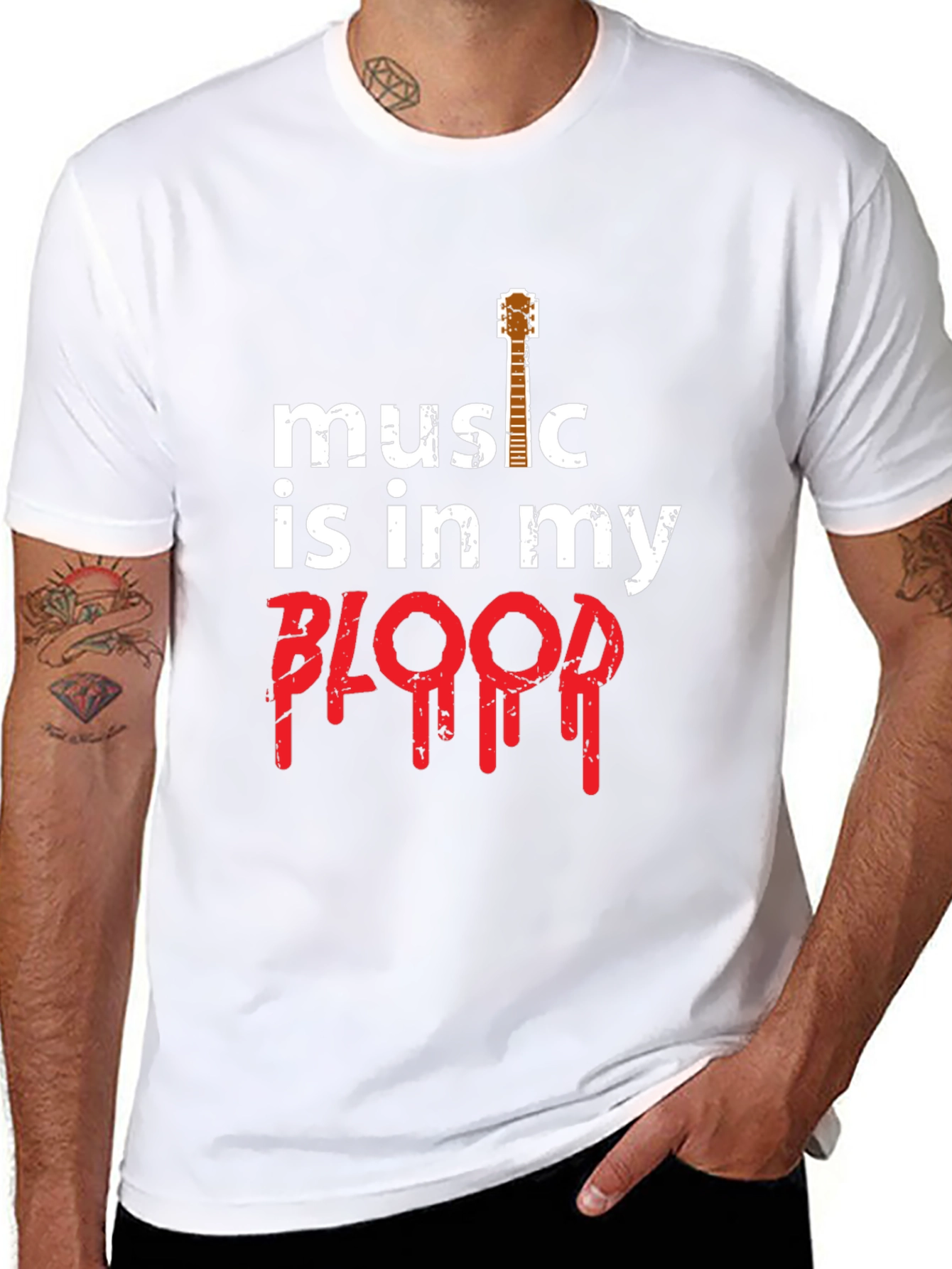 Music is in my Blood Guitar T-Shirt