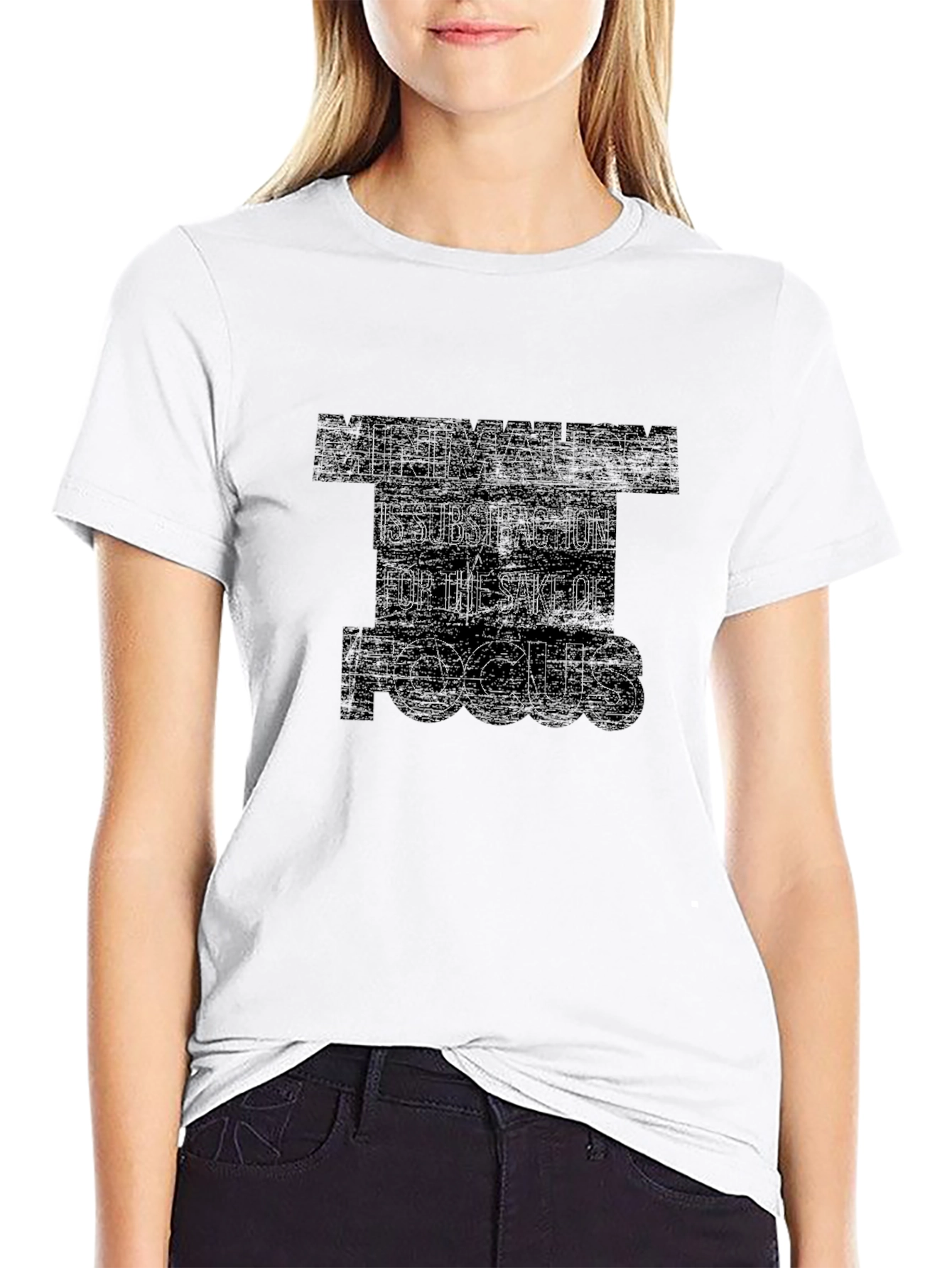 Minimalism Focus Black T-Shirt