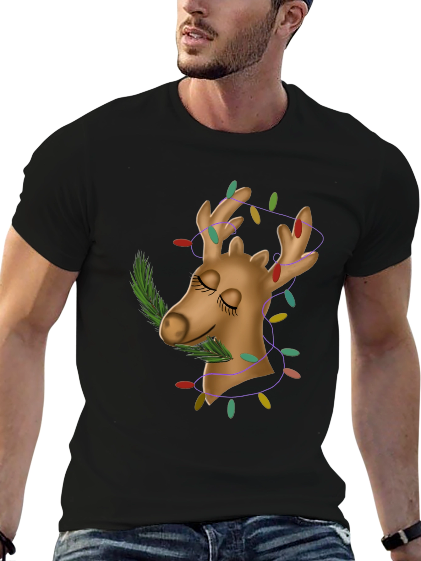 Festive Reindeer T-Shirt - Holiday Cheer