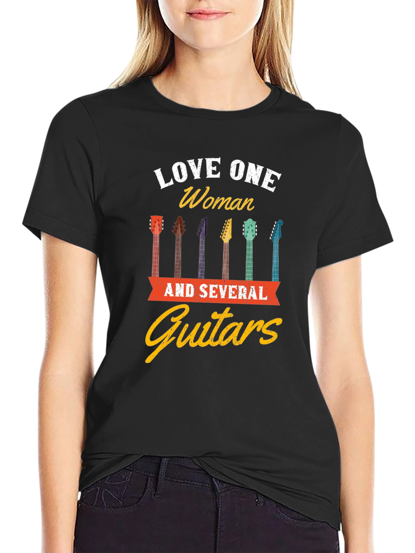 Love One Woman & Guitars Graphic T-Shirt