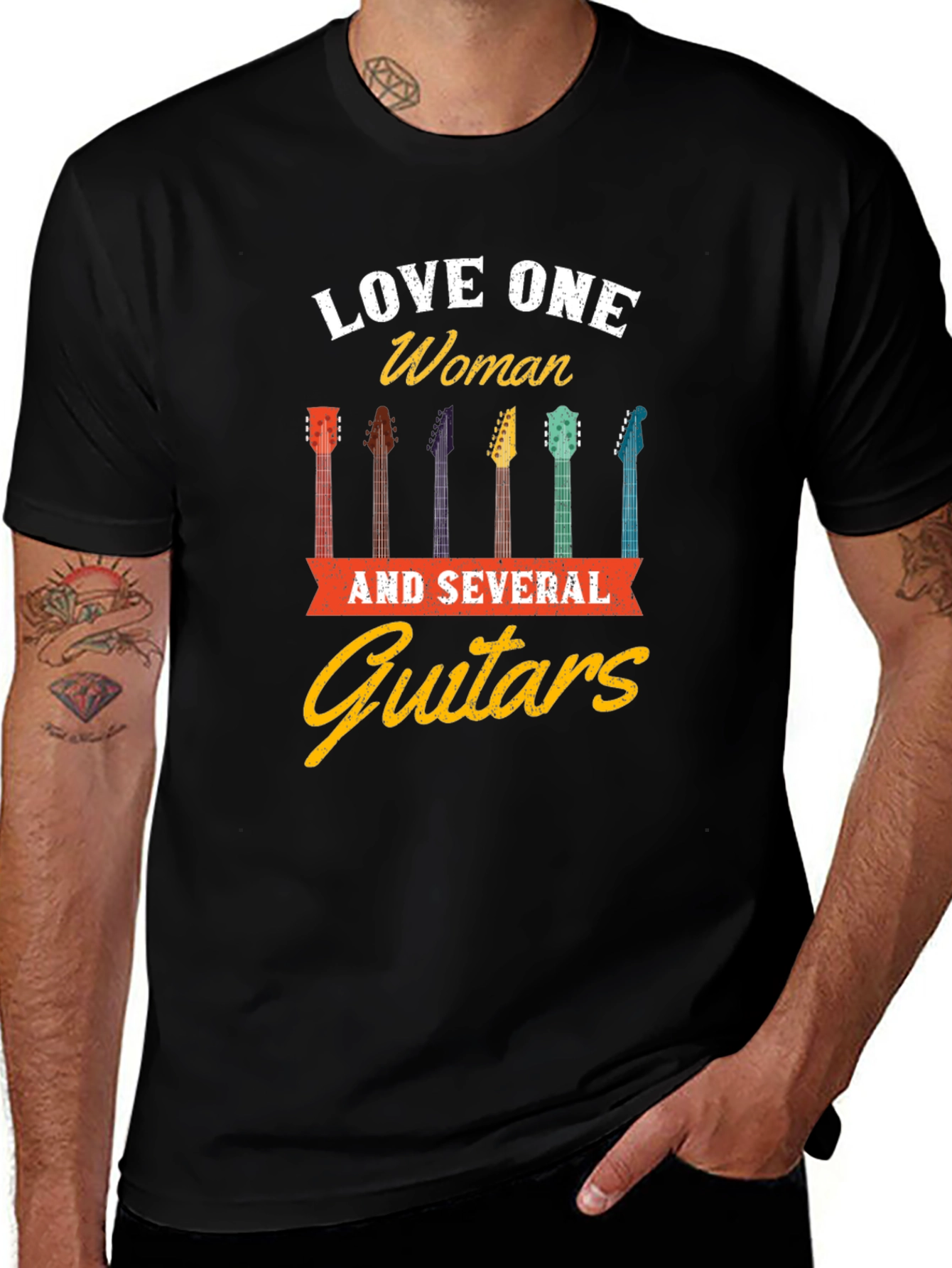 Love One Woman & Guitars Graphic T-Shirt