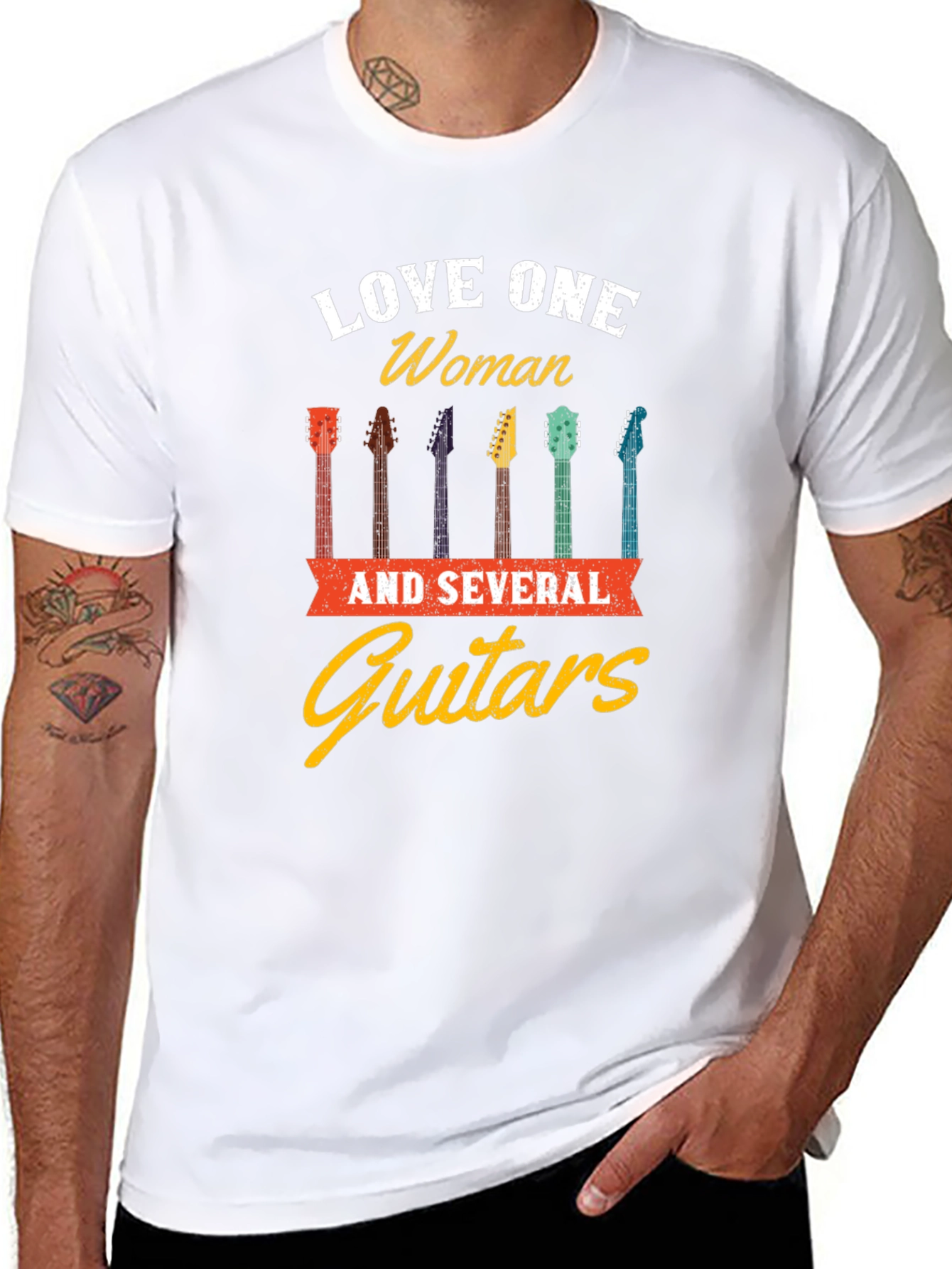 Love One Woman & Guitars Graphic T-Shirt