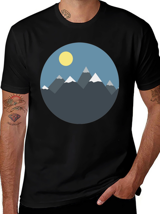 Mountain Graphic Tee - Mens Black Casual Shirt