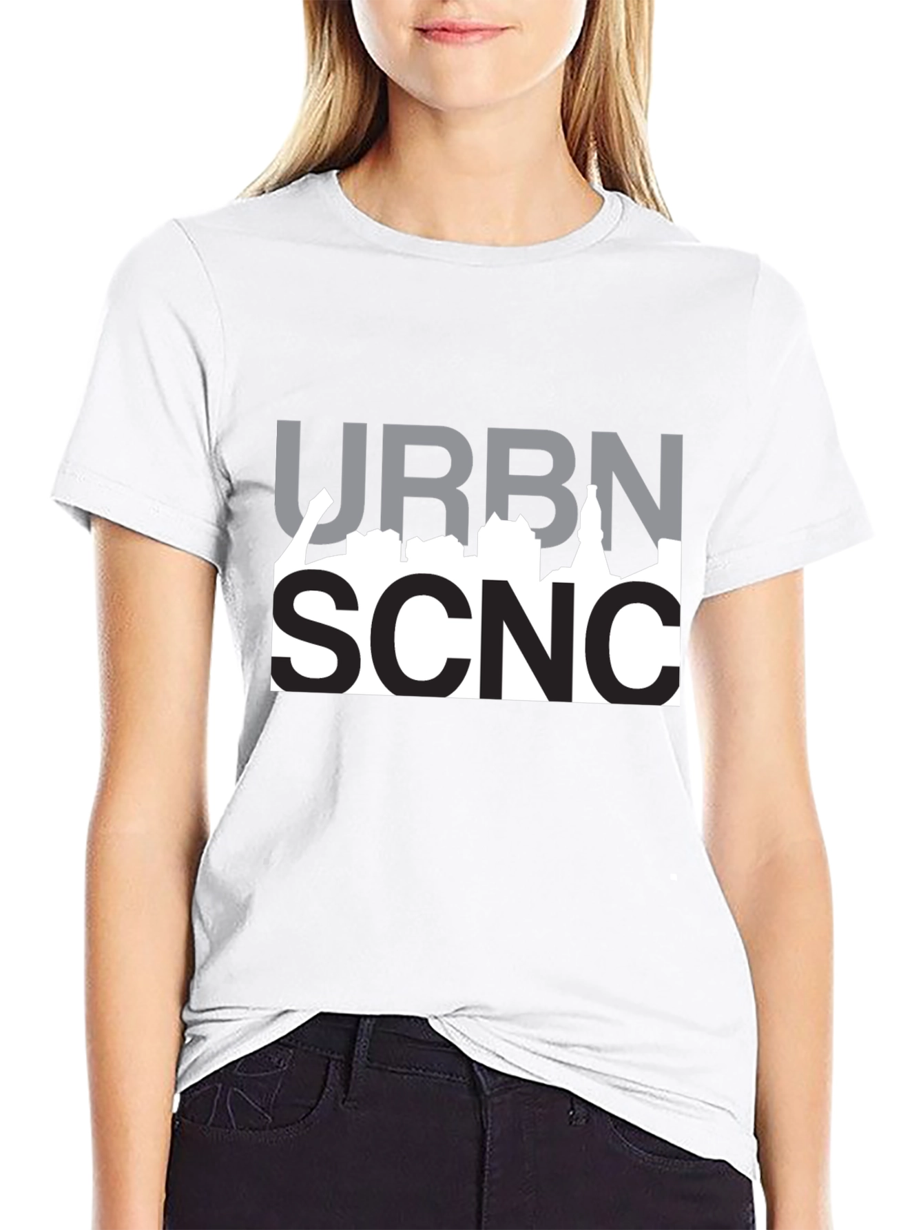 Urban Scene Graphic Tee - Black Cotton T-Shirt