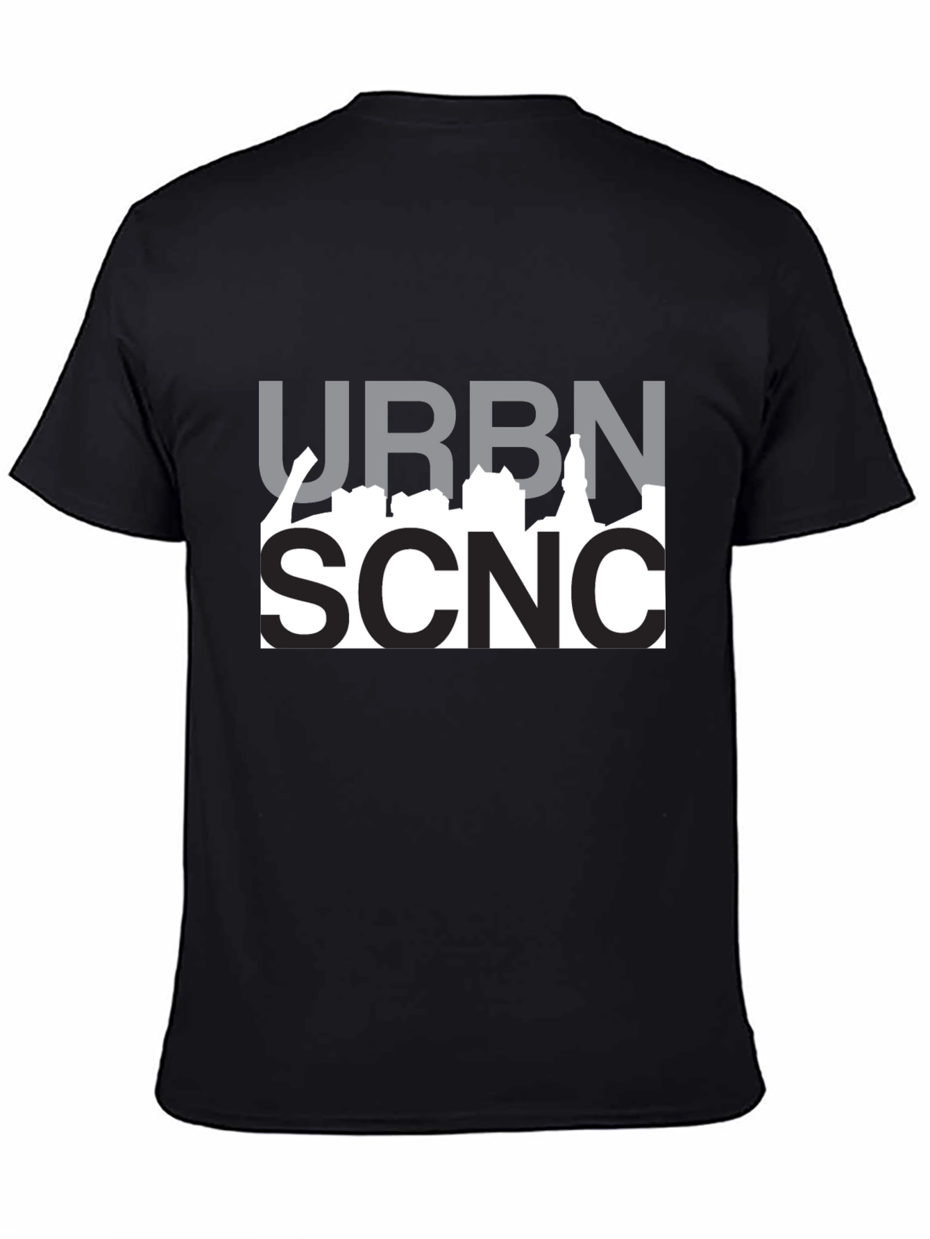 Urban Scene Graphic Tee - Black Cotton T-Shirt
