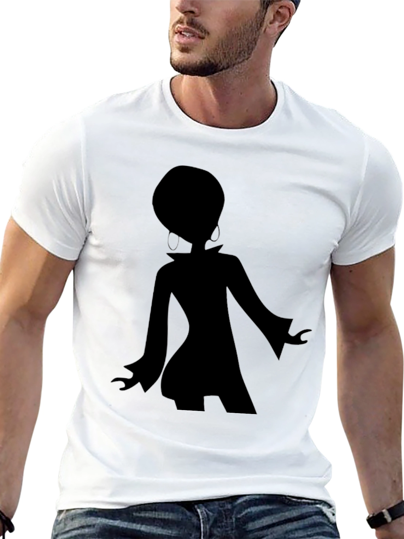 Retro Silhouette Graphic Black T-Shirt