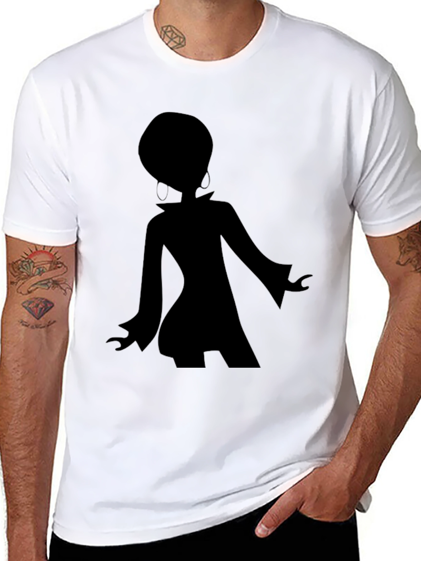 Retro Silhouette Graphic Black T-Shirt