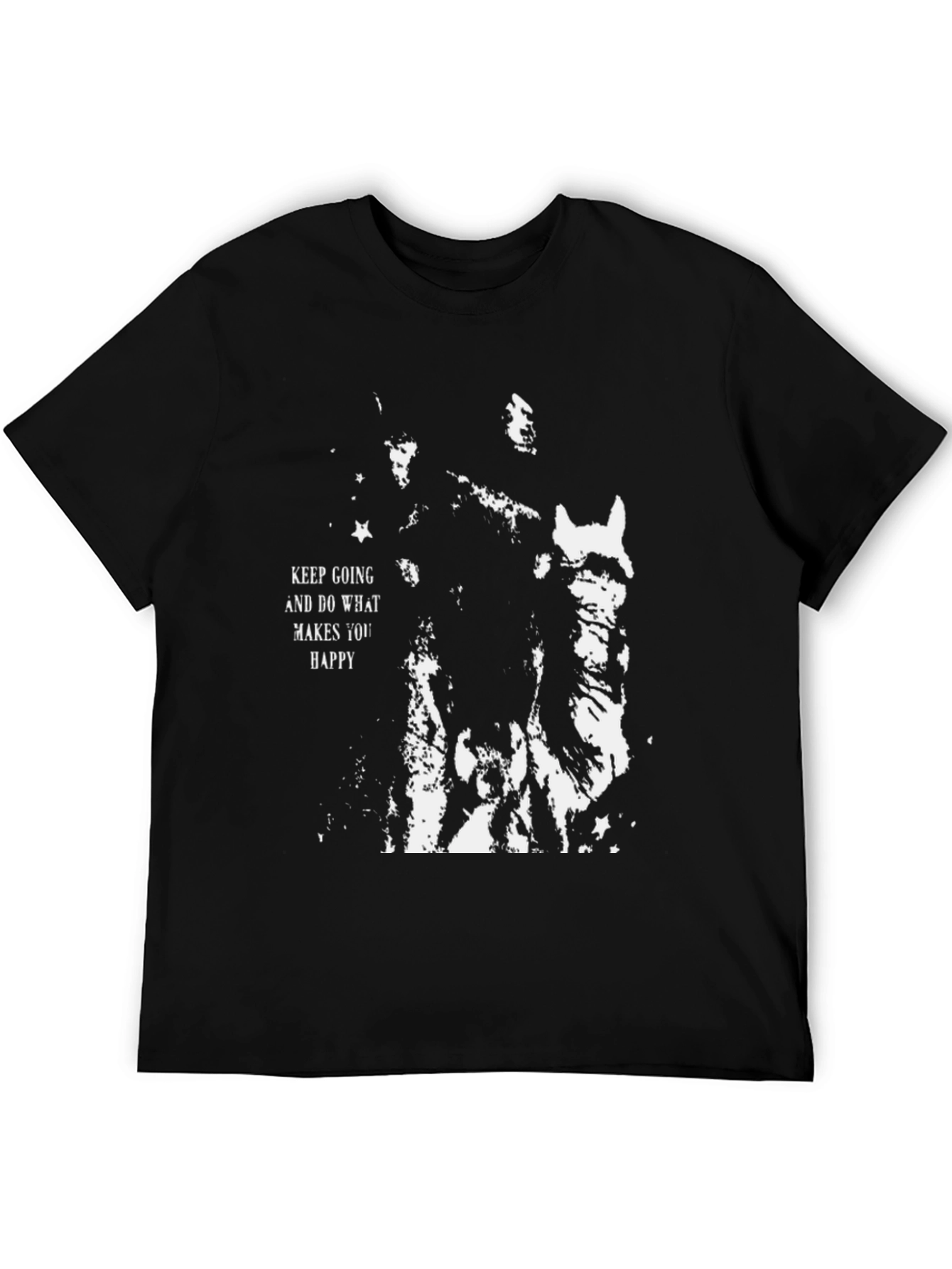 Keep Going Graphic Tee - Black Cotton T-Shirt