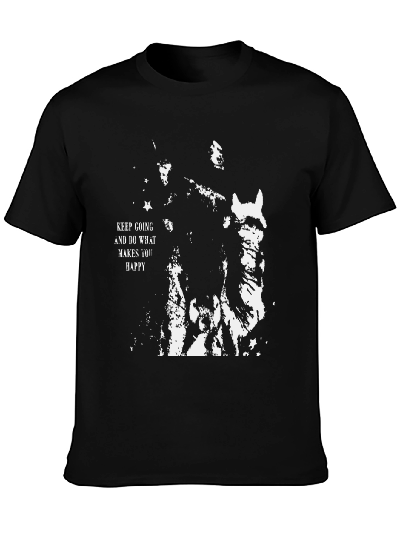 Keep Going Graphic Tee - Black Cotton T-Shirt
