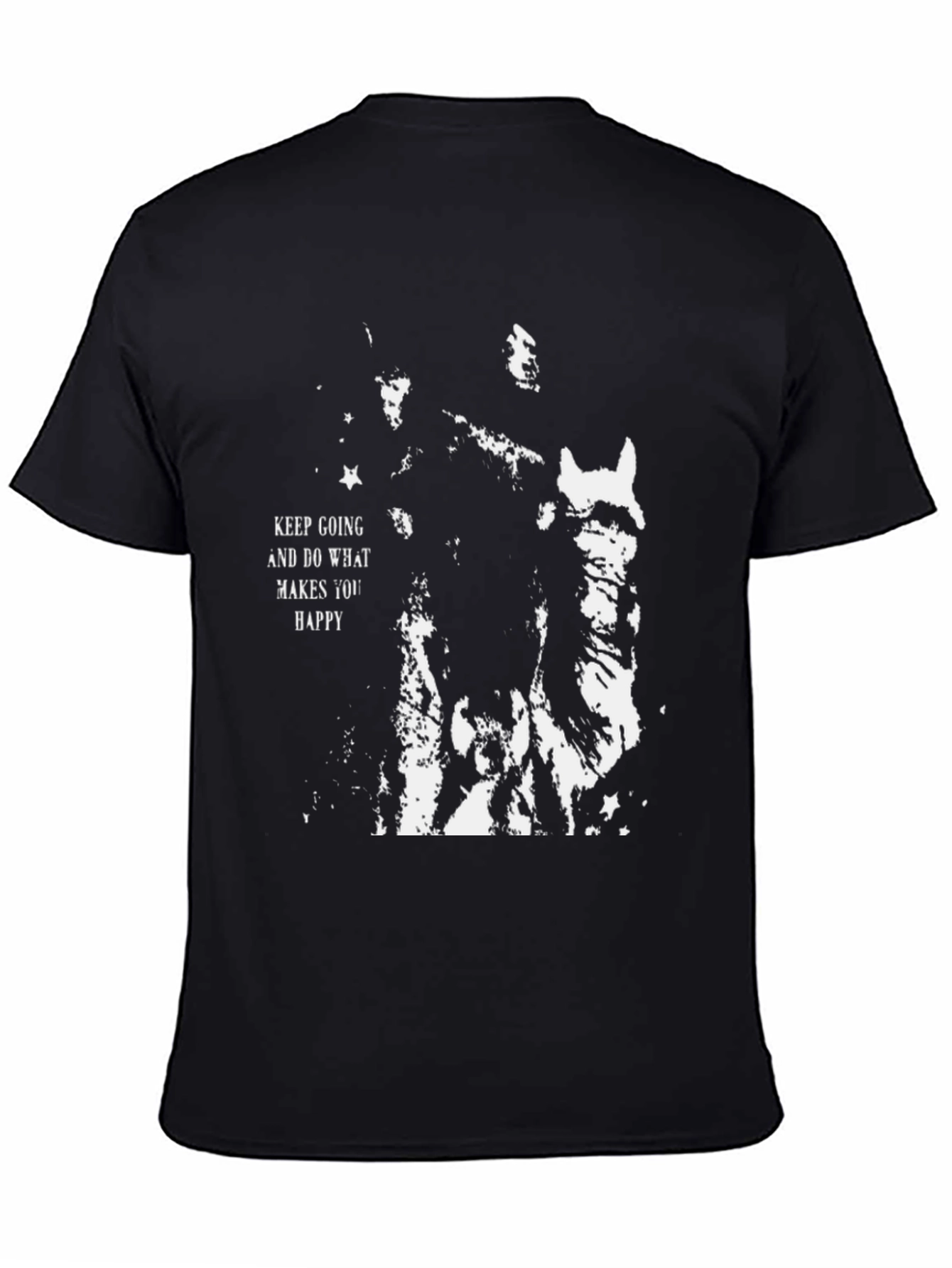 Keep Going Graphic Tee - Black Cotton T-Shirt
