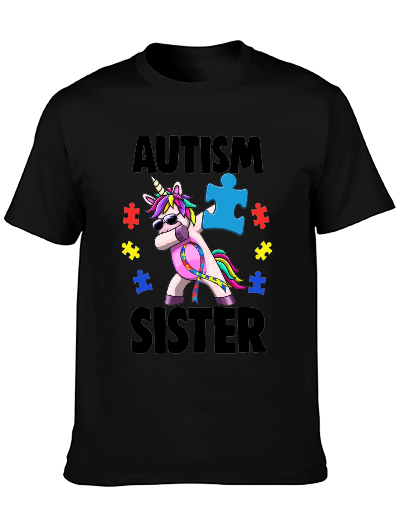Autism Sister Unicorn Dab T-Shirt