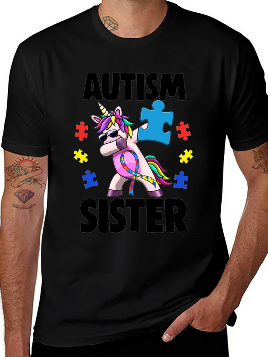 Autism Sister Unicorn Dab T-Shirt