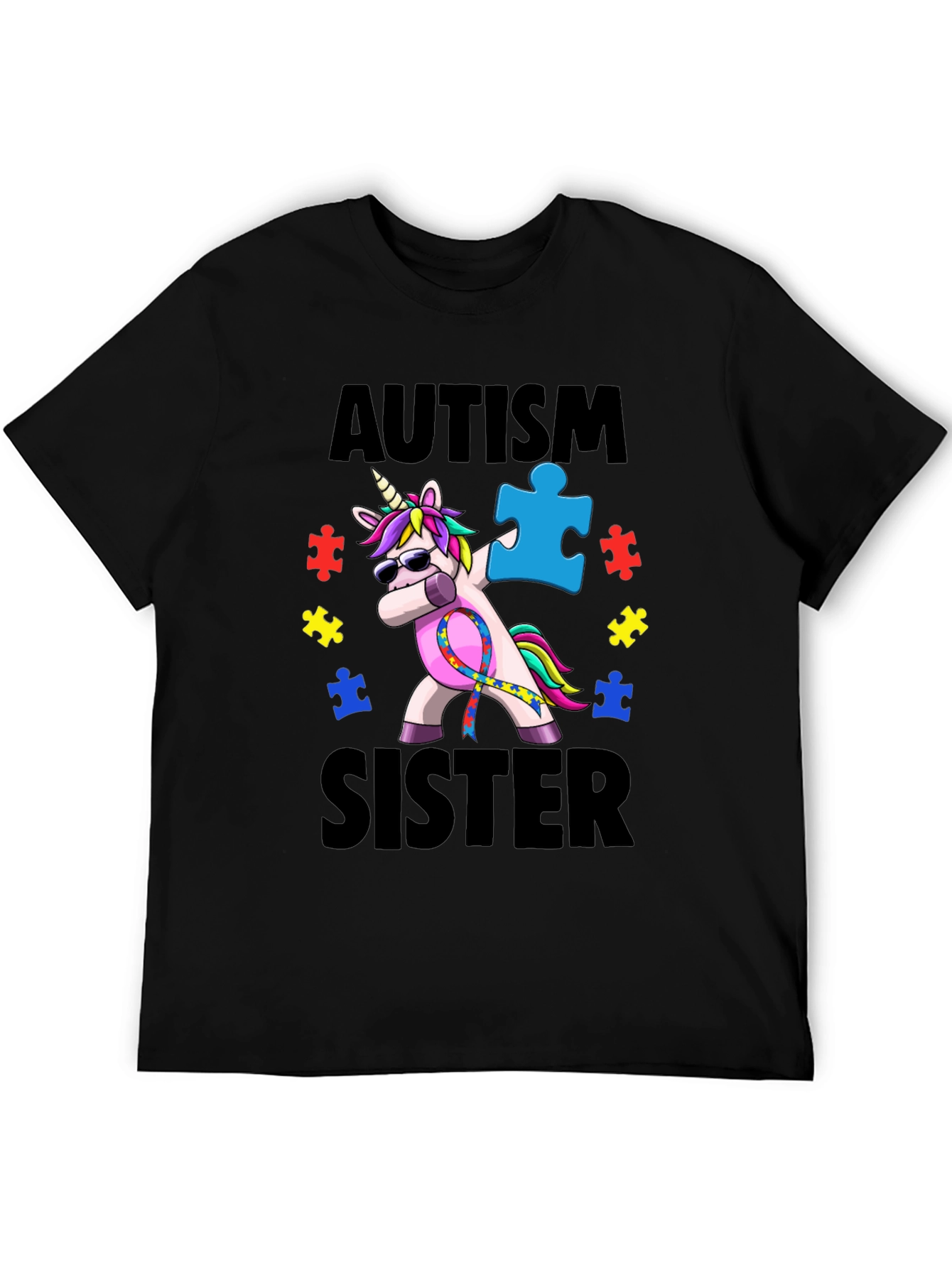 Autism Sister Unicorn Dab T-Shirt