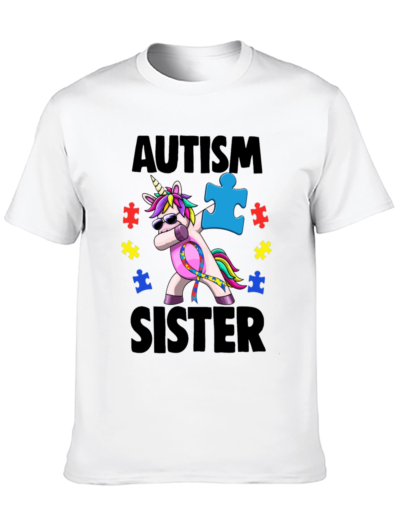 Autism Sister Unicorn Dab T-Shirt