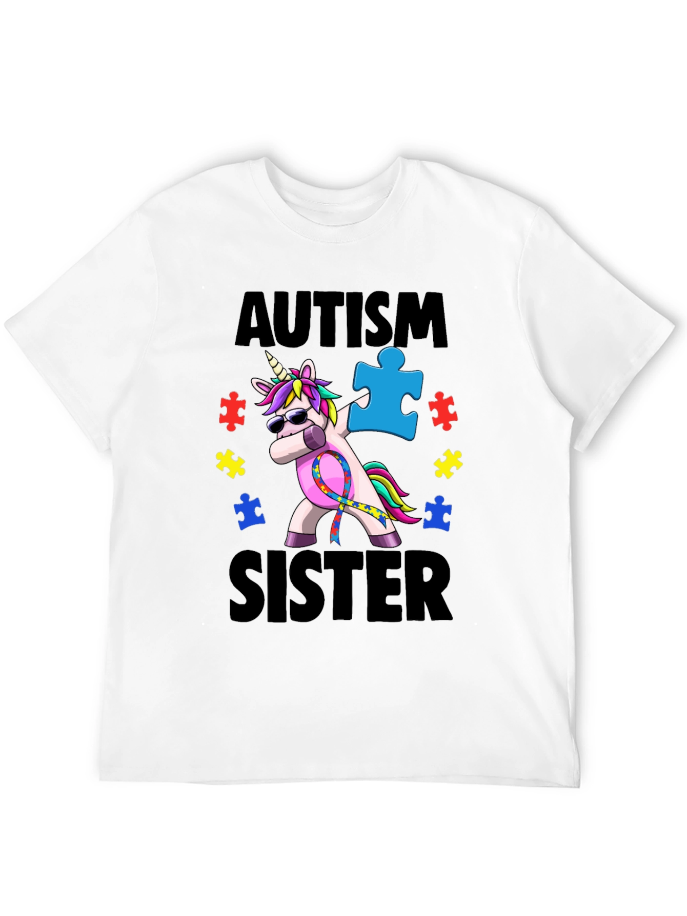 Autism Sister Unicorn Dab T-Shirt