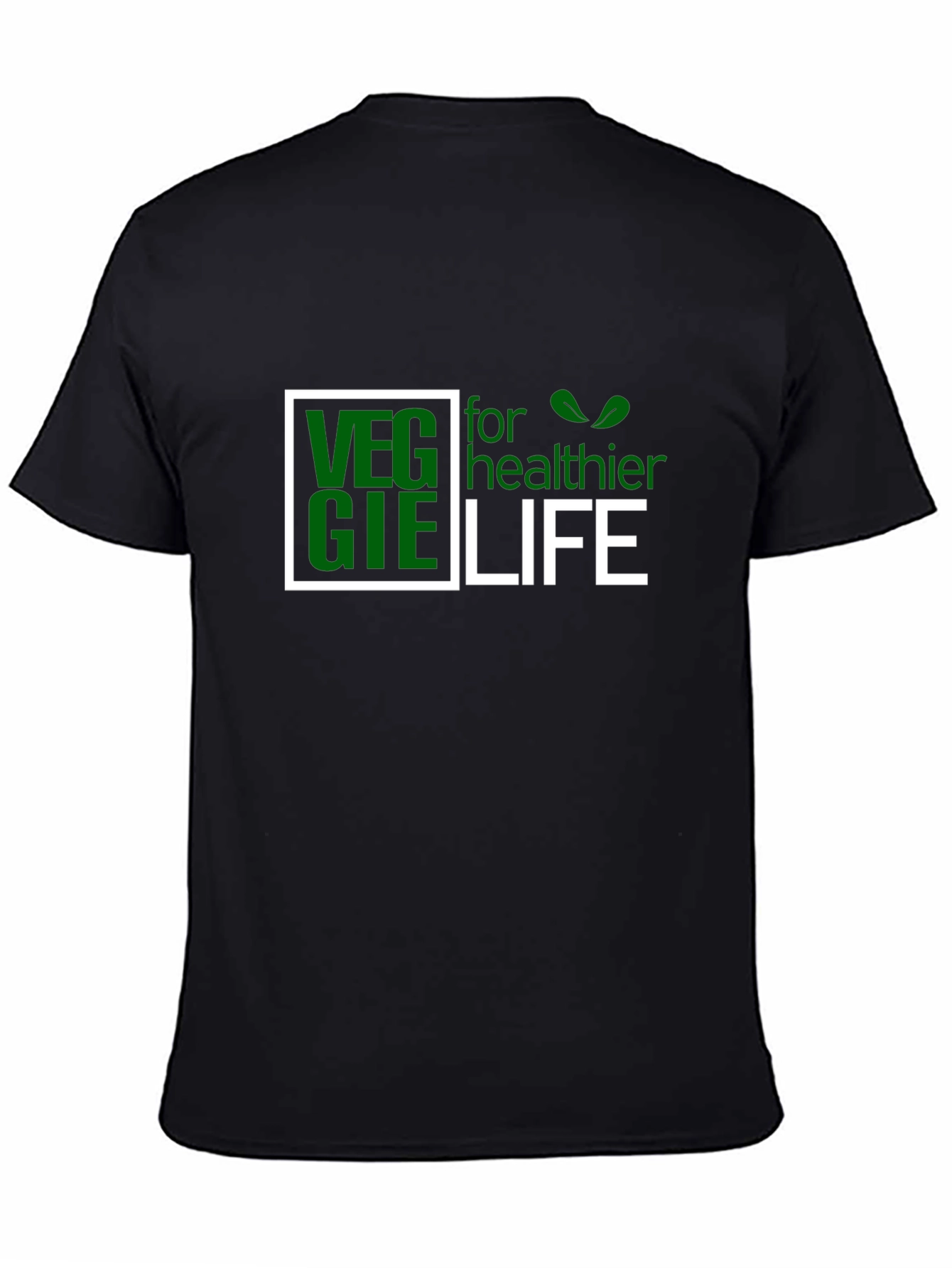 Veggie for Healthier Life Black T-Shirt