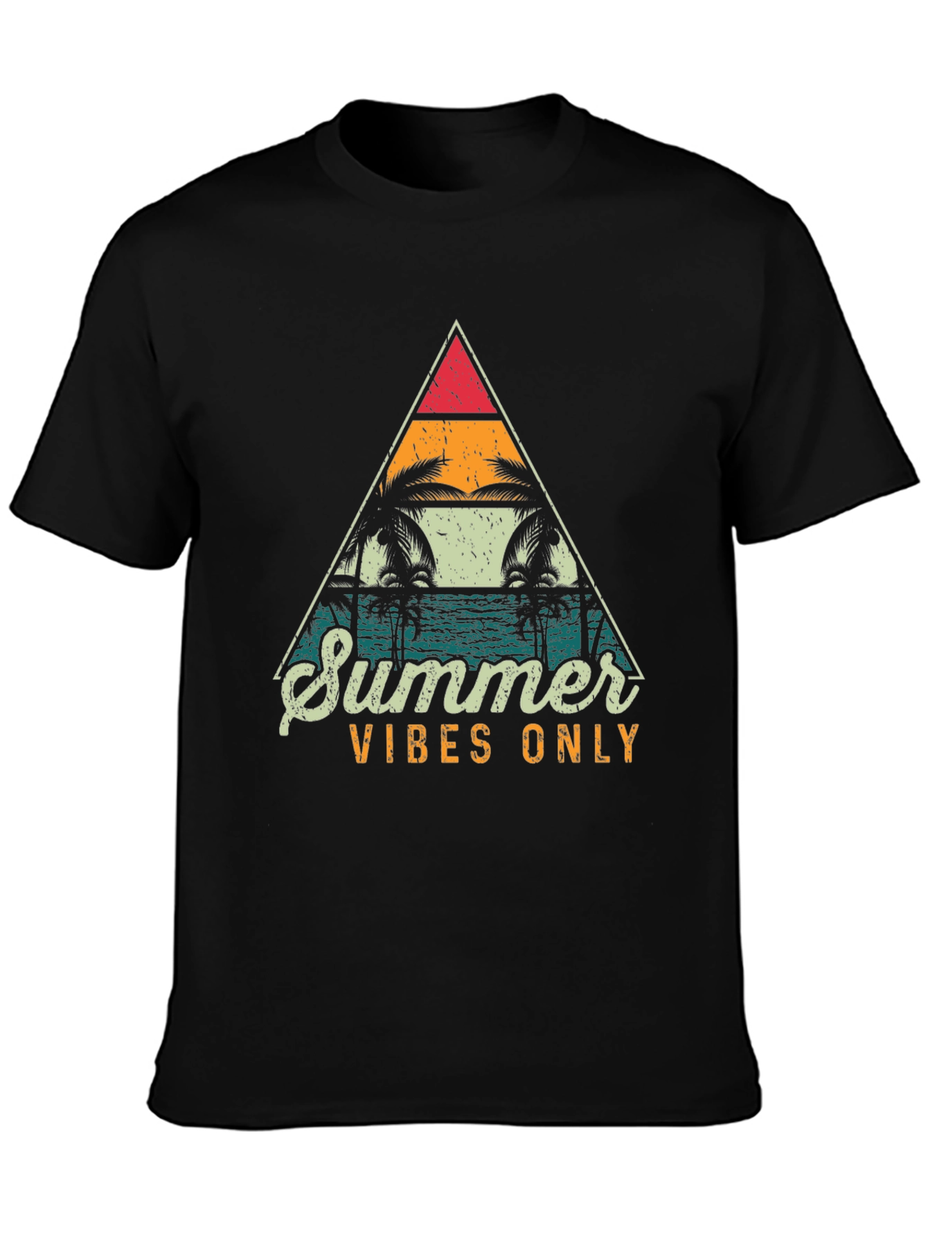 Summer Vibes Retro T-Shirt - Black