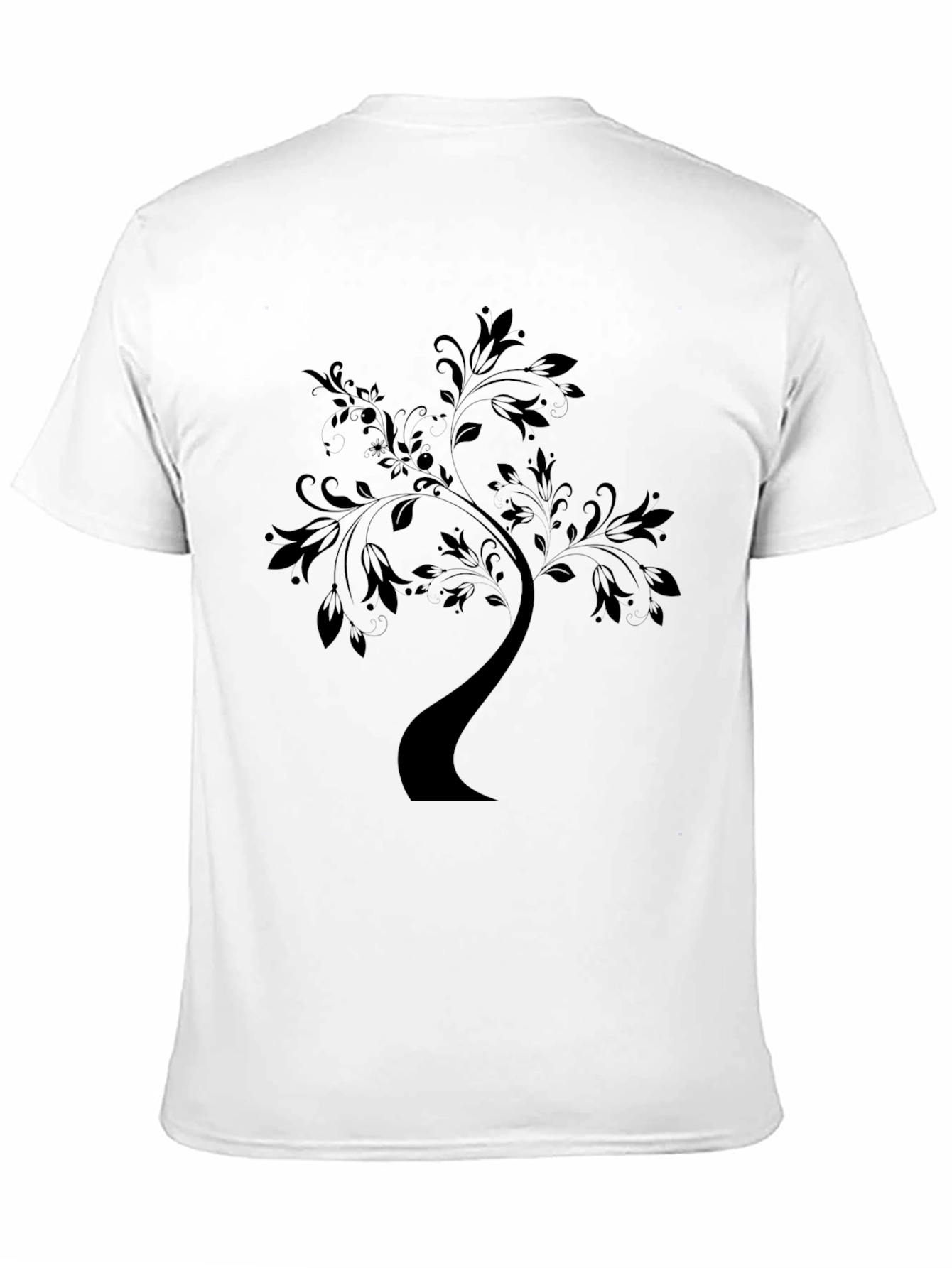 Elegant Tree Graphic Black T-Shirt
