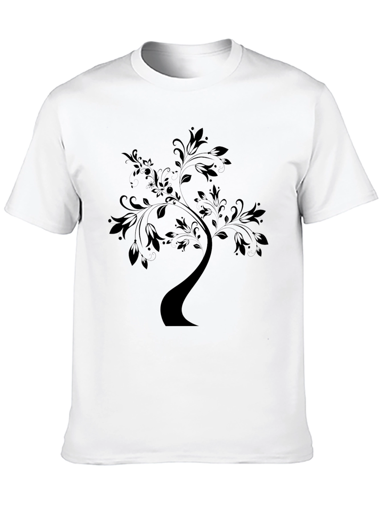 Elegant Tree Graphic Black T-Shirt