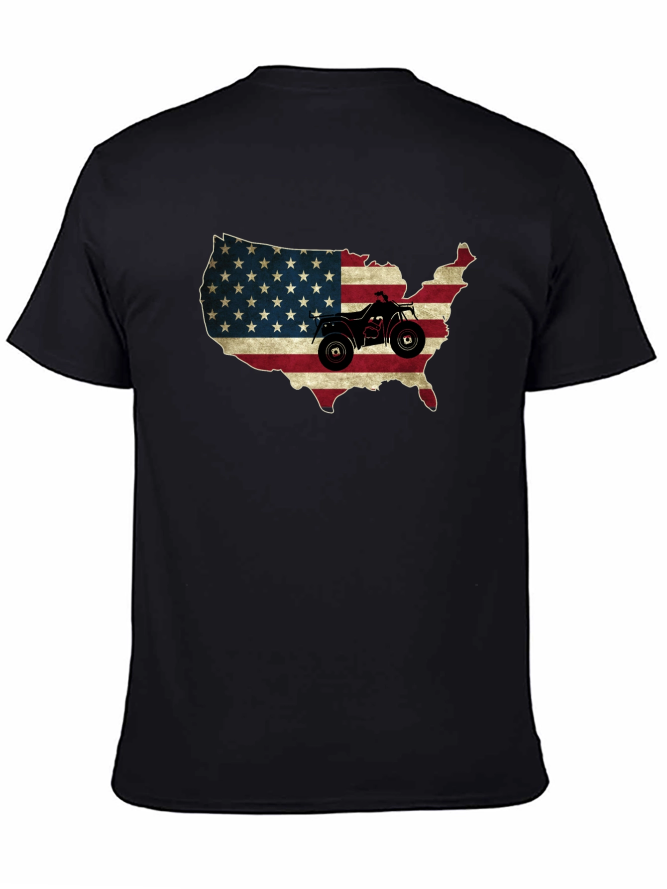 USA Flag ATV T-Shirt - Patriotic Off-Road Adventure