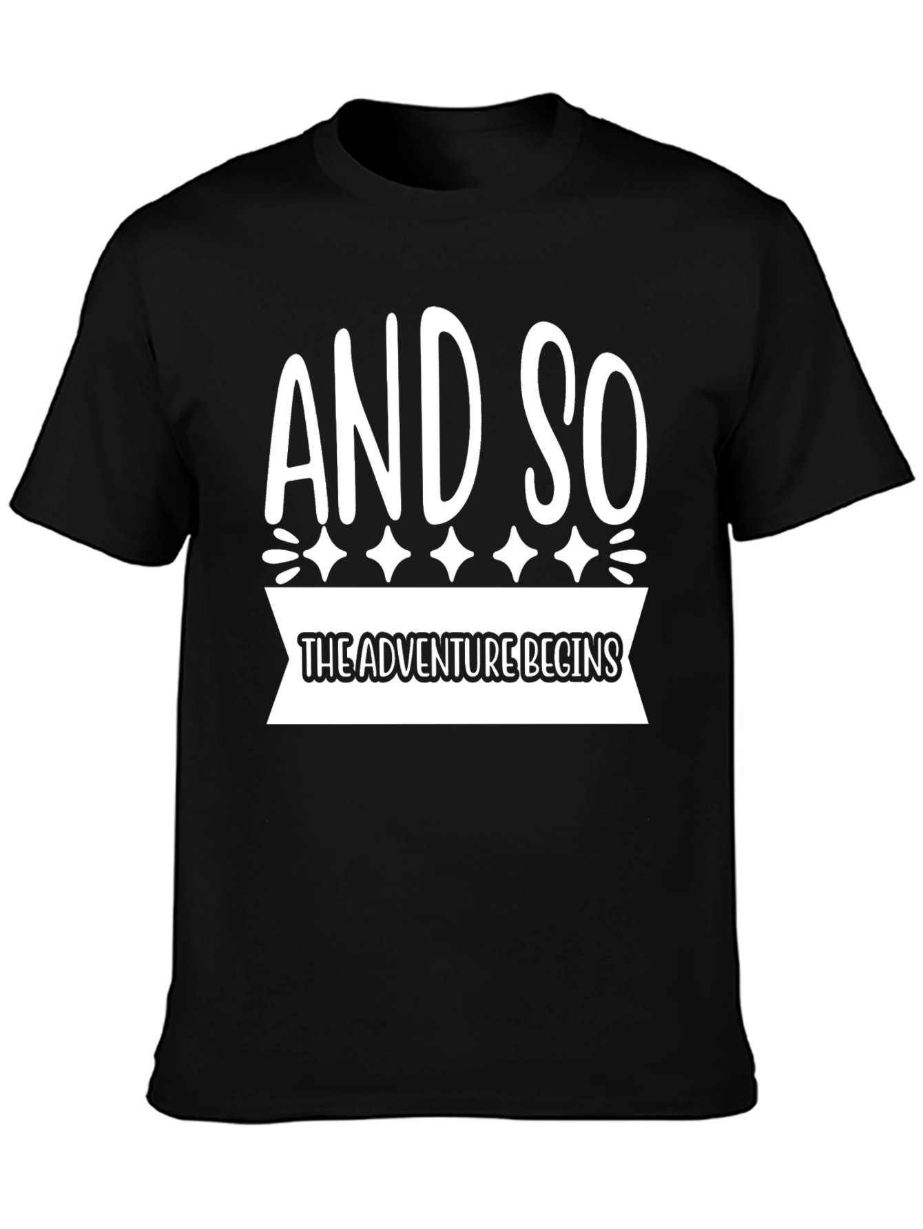 Adventure Begins Graphic T-Shirt - Black