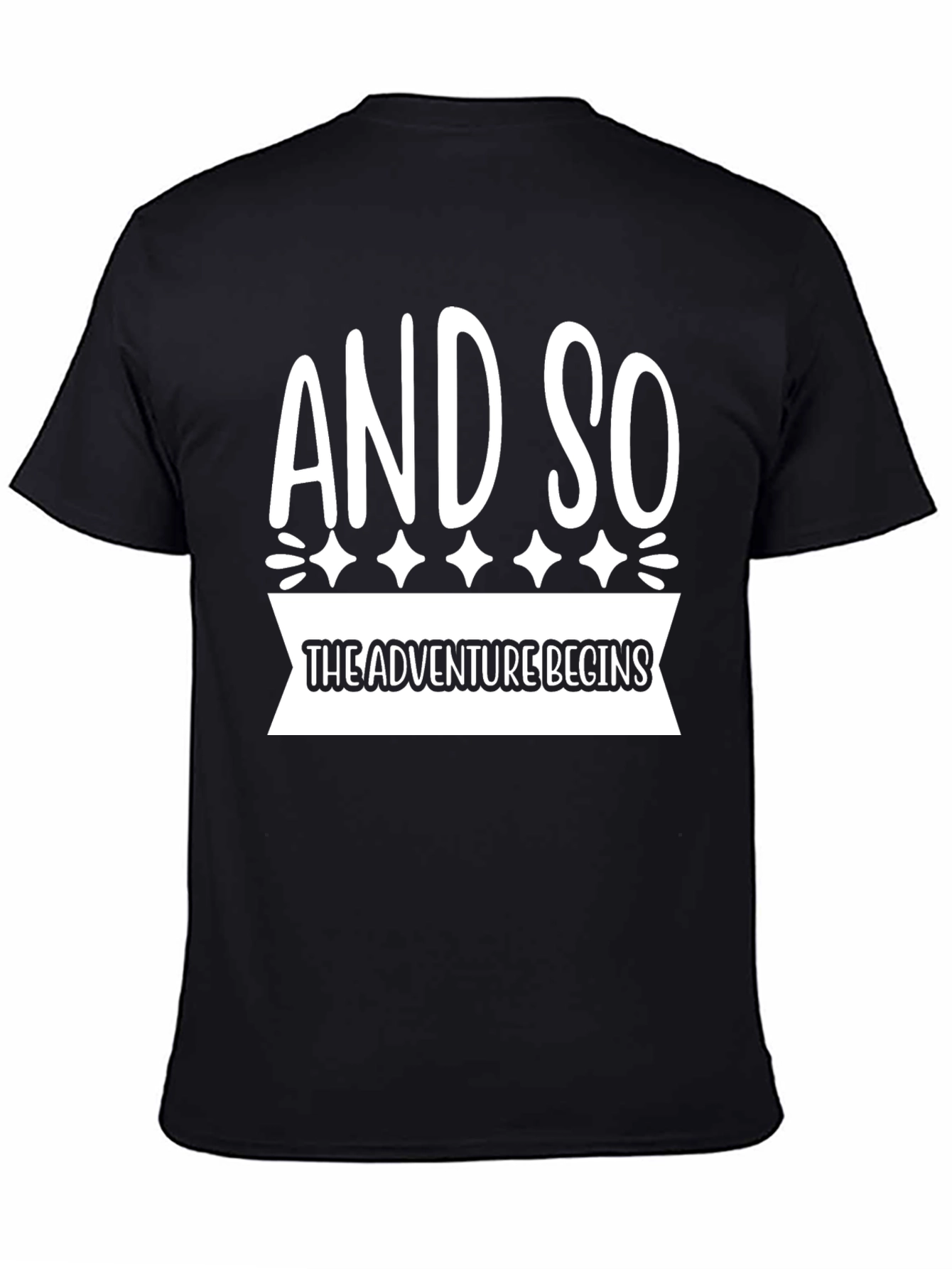 Adventure Begins Graphic T-Shirt - Black