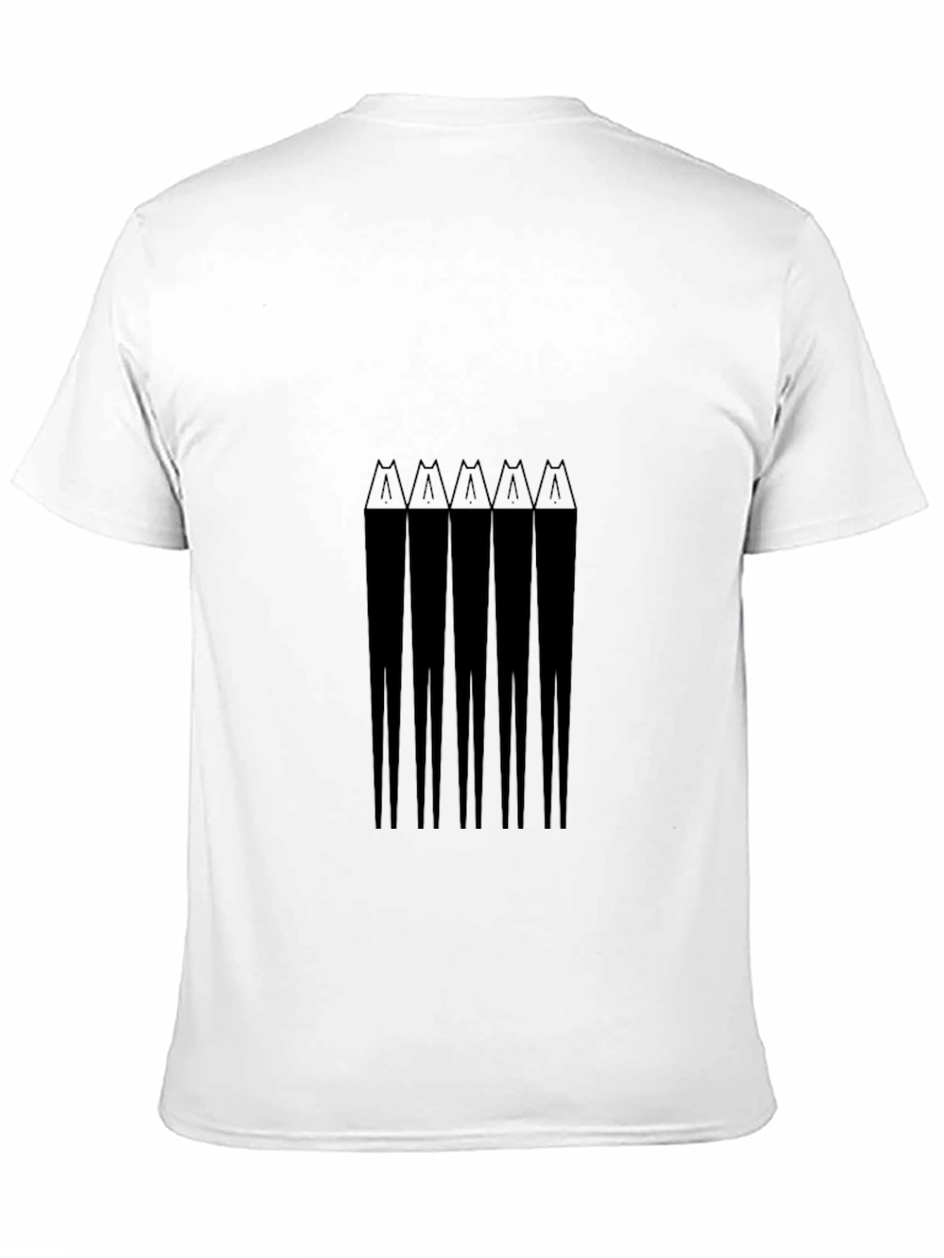 Abstract Pencil Graphic Tee - Black Cotton Casual Wear