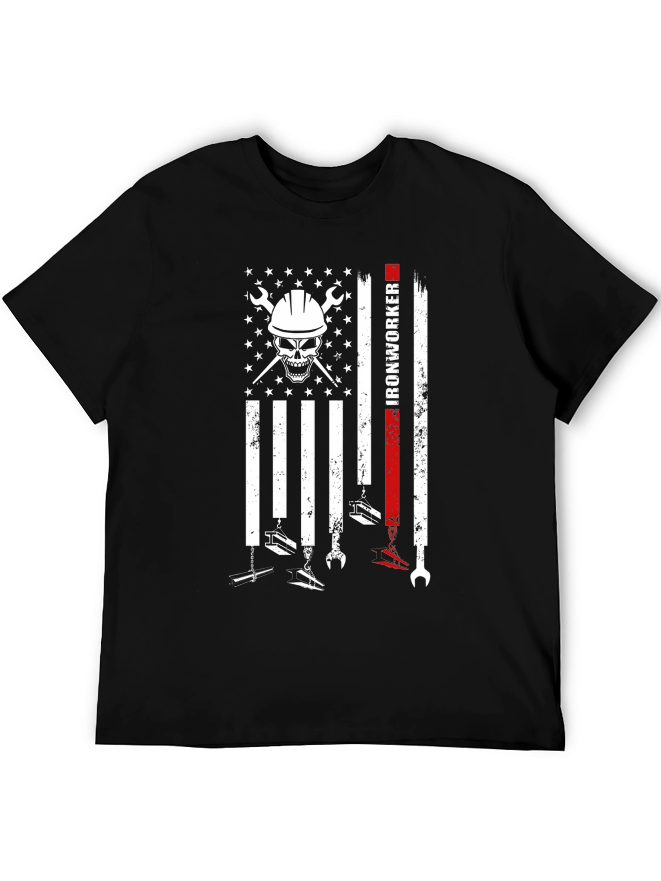 Ironworker Skull Flag T-Shirt