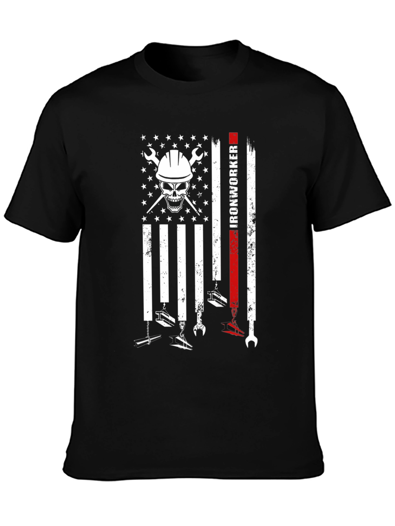 Ironworker Skull Flag T-Shirt