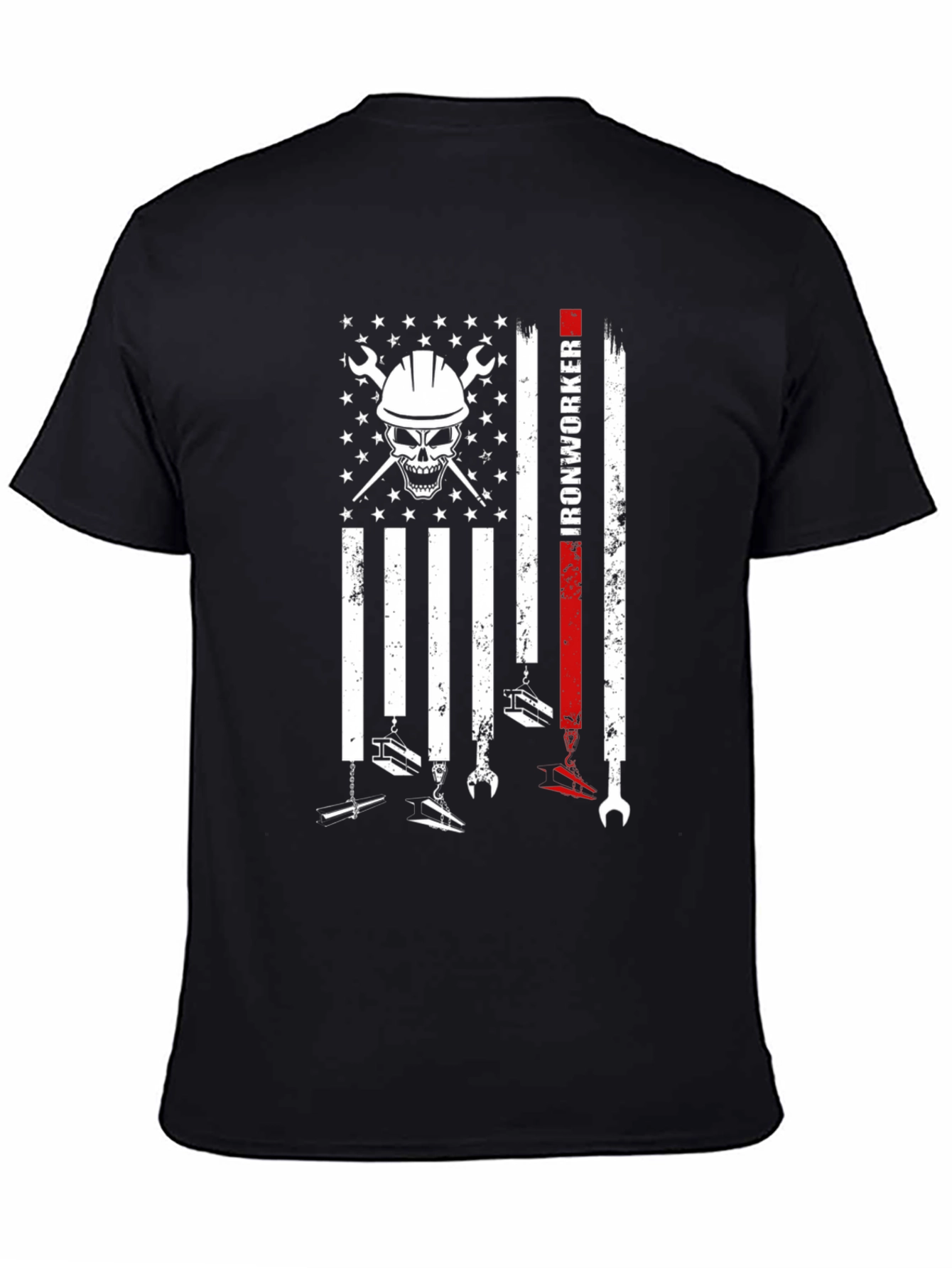 Ironworker Skull Flag T-Shirt