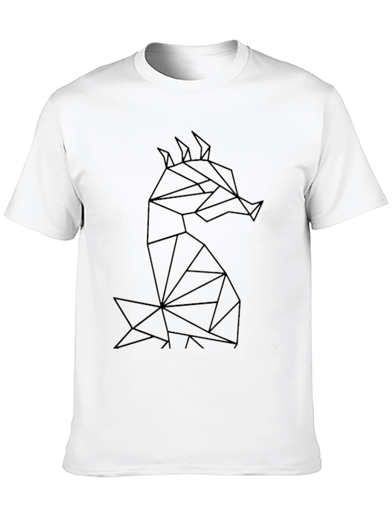 Geometric Dragon Graphic Tee - Black