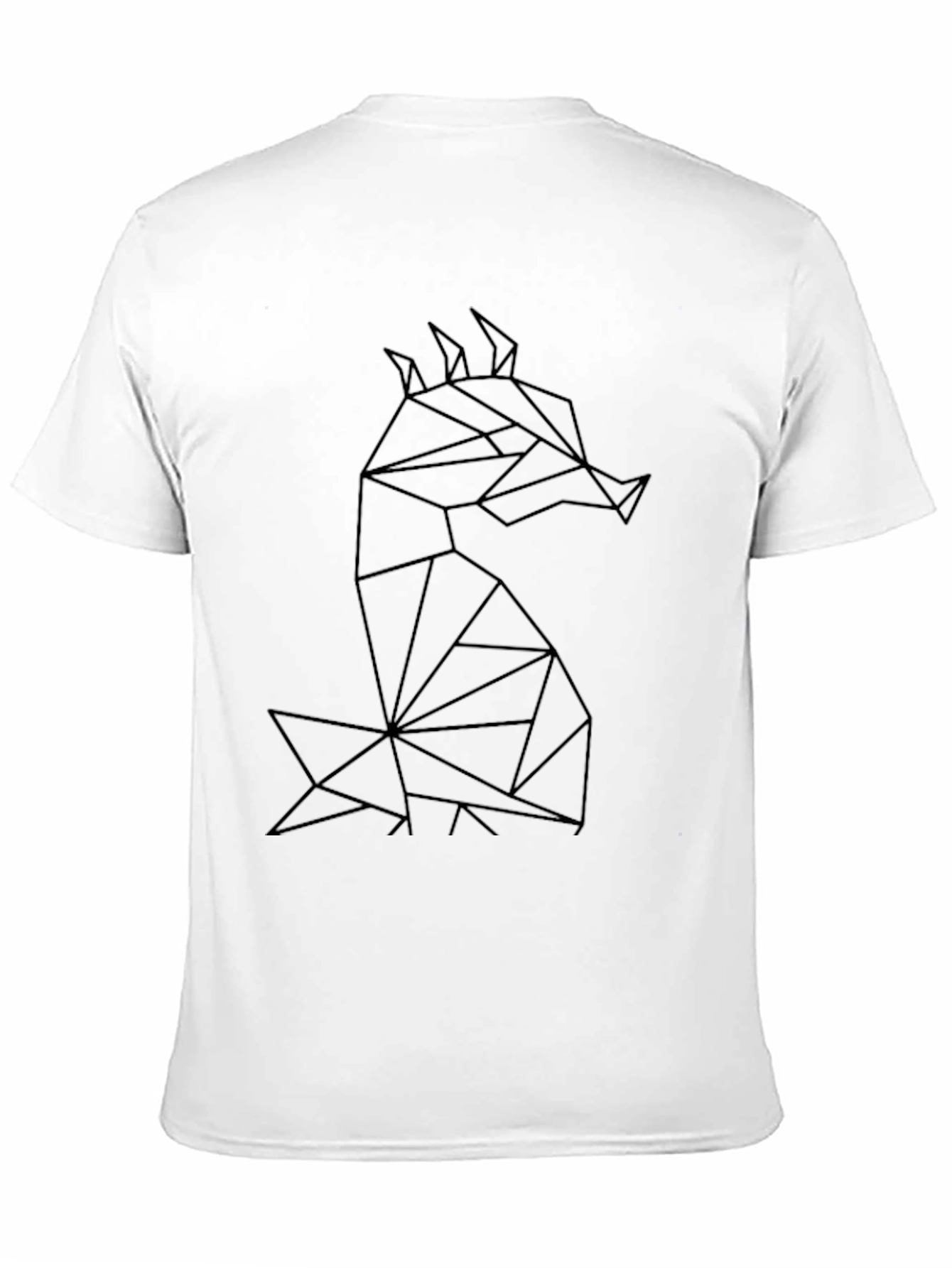 Geometric Dragon Graphic Tee - Black