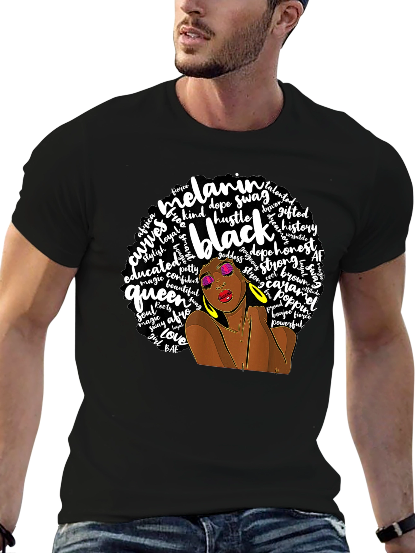 Melanin Black Queen Afro T-Shirt